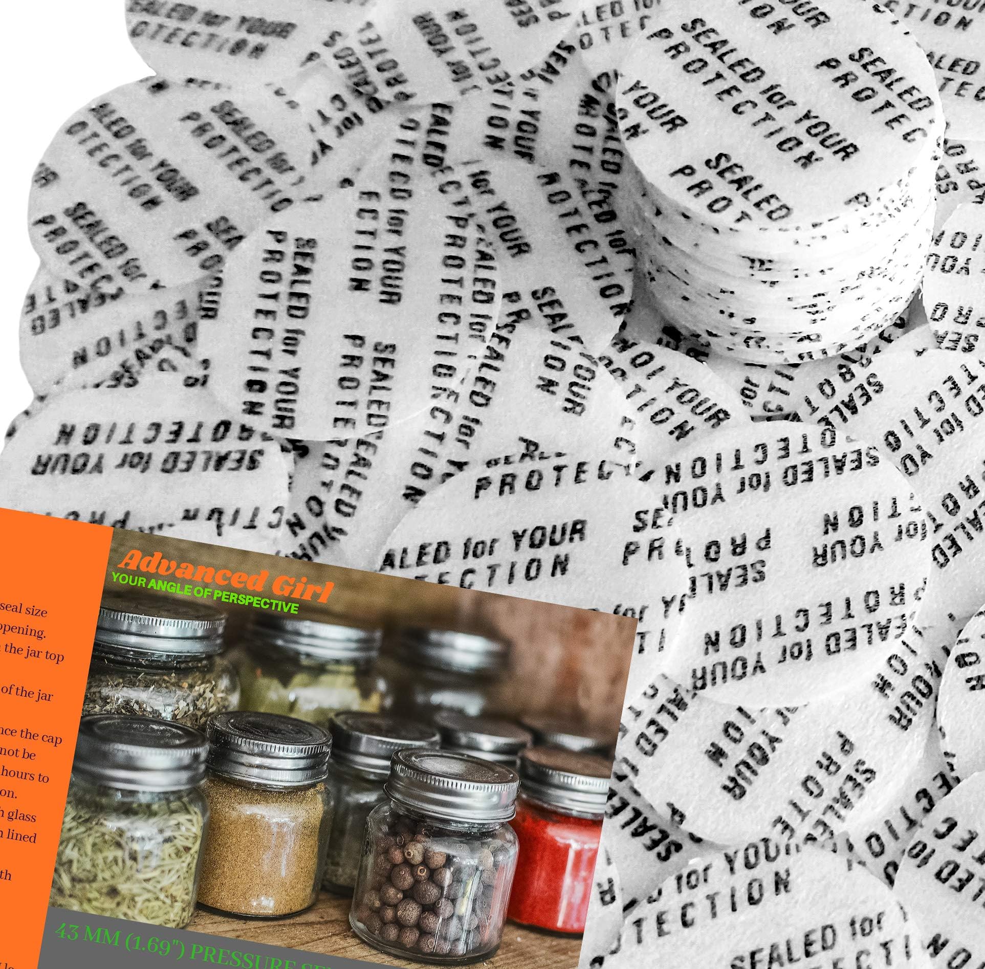 Pressure Sensitive Torque Activated Seals Cap Liners - 43mm (1.69") -30 PCS -Made in USA- for Glass & Plastic Bottles & Containers - No Induction Sealer Needed - Black (30)