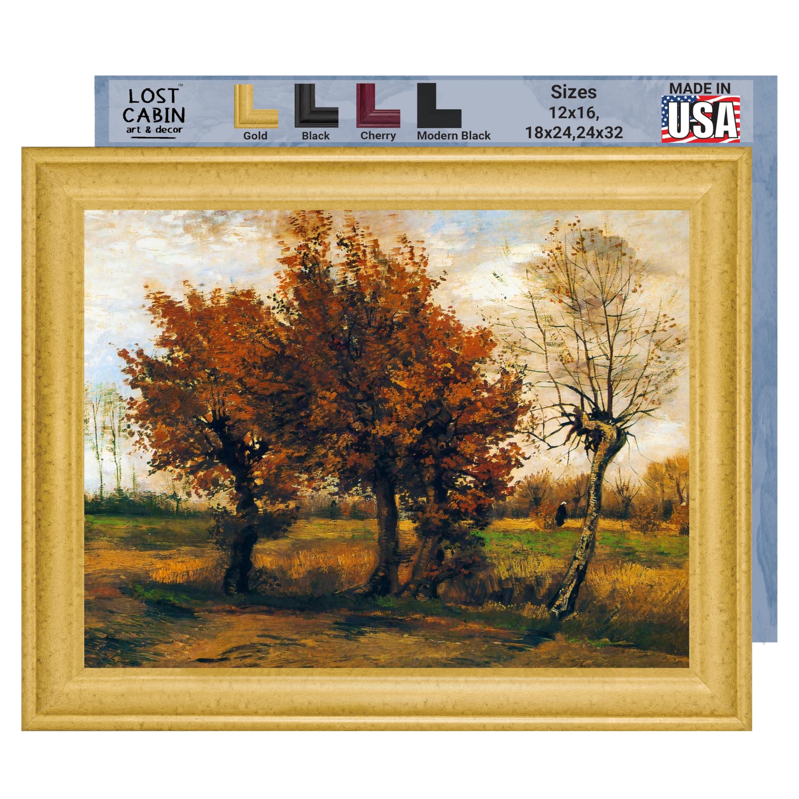 Amazon.co.jp: ヴィンセント・ヴァン・ゴッホ作ロストキャビン秋の風景