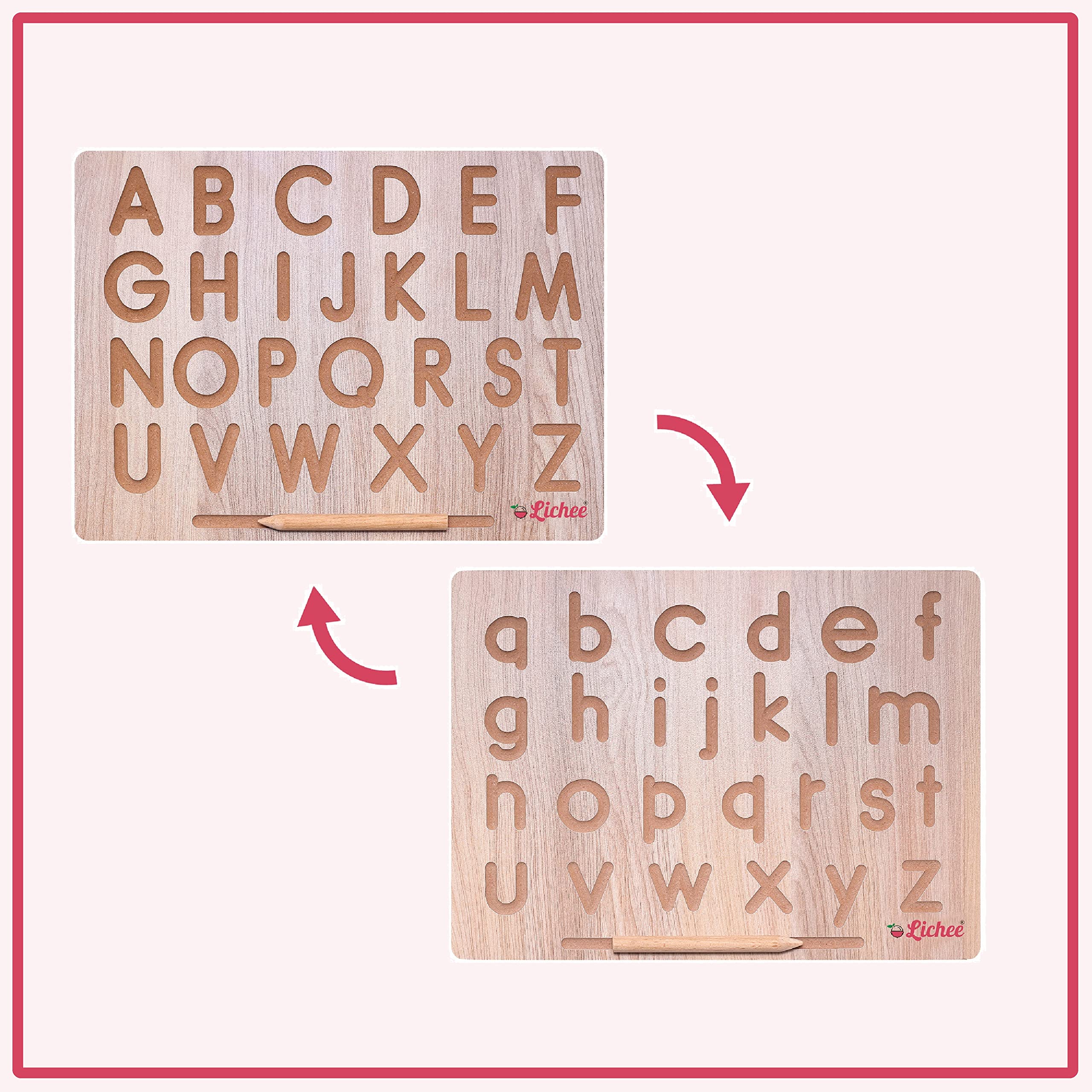 Buy Lichee English Capital & Small Alphabet Tracing Board with Dummy