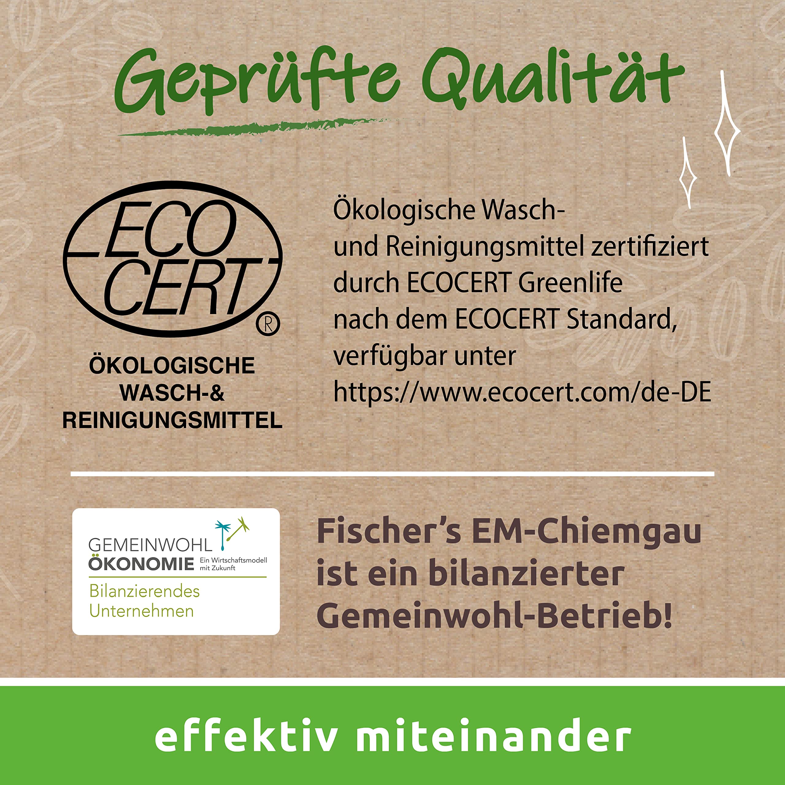 Fischer's EM-Chiemgau® Blitzblank Kalklöser – Natürlicher Entkalker für Küche & Bad – Granulat mit Fruchtsäuren – Entfernt Kalkablagerungen umweltfreundlich – ECOCERT zertifiziert – 3,5kg