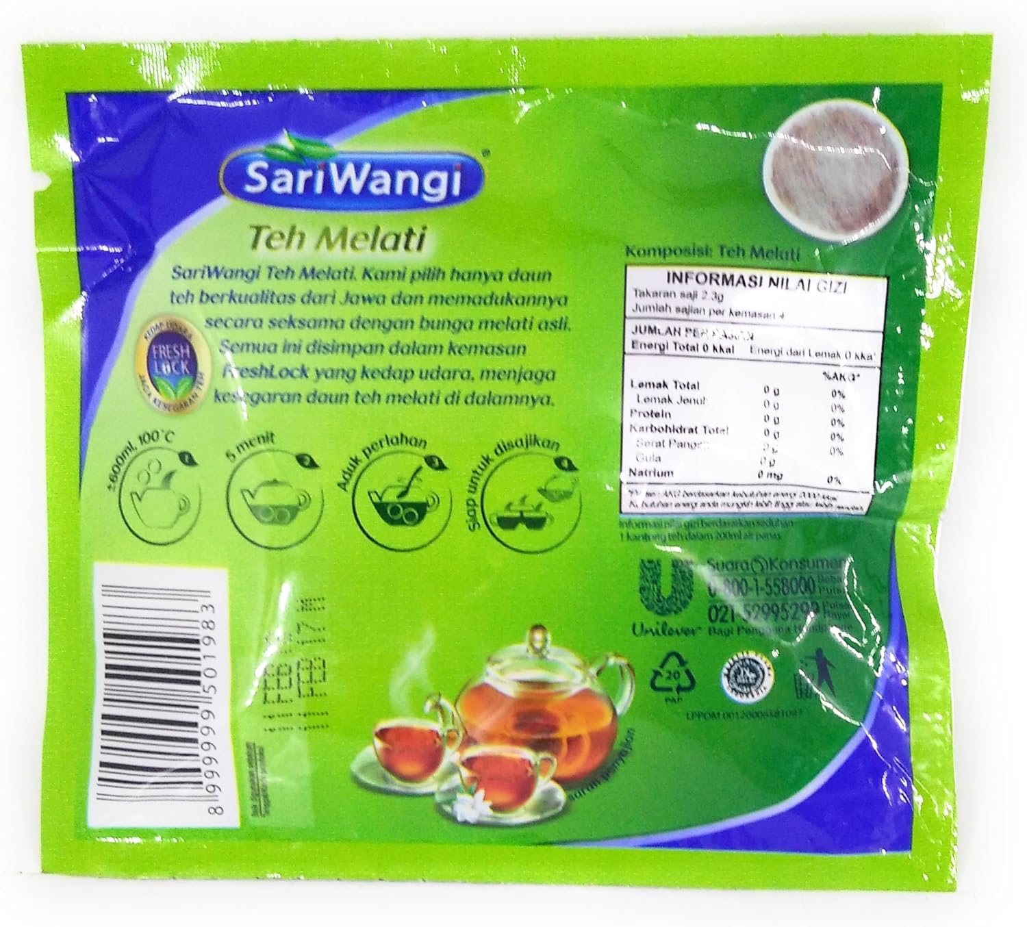 SARIWANGI tehメラティ - ジャスミン茶4-ct、9.2グラム（10のサッシェ）