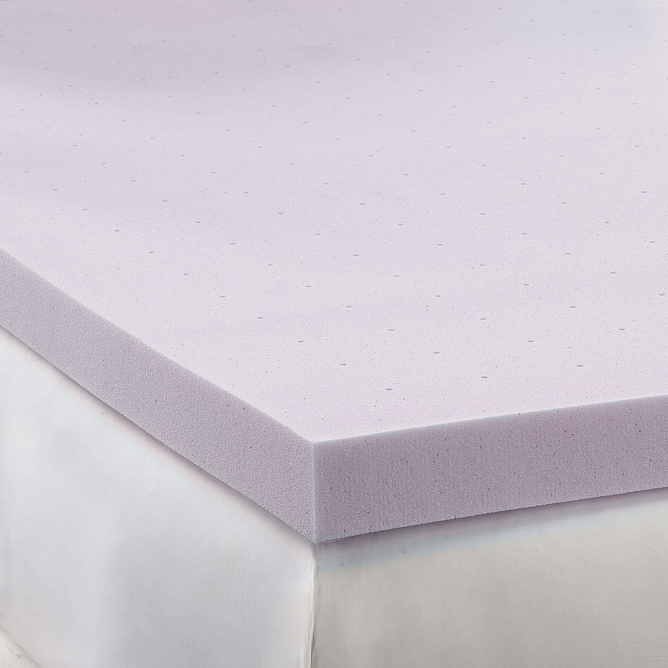 LoftWorks Cool and Fresh 2 inch Lavender Infused Deep Sleep Therapy Extra Soft Foam Mattress Topper, Queen,