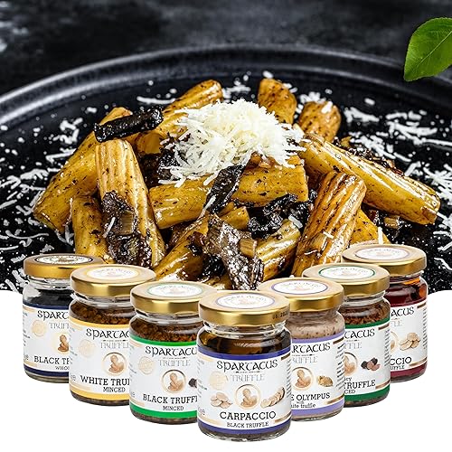 Miniatura 5 de Spartacus - Trufas negras conservadas en aceite de oliva virgen extra, condimento gourmet perfecto para pizza, pasta, ensaladas, papas, carne y