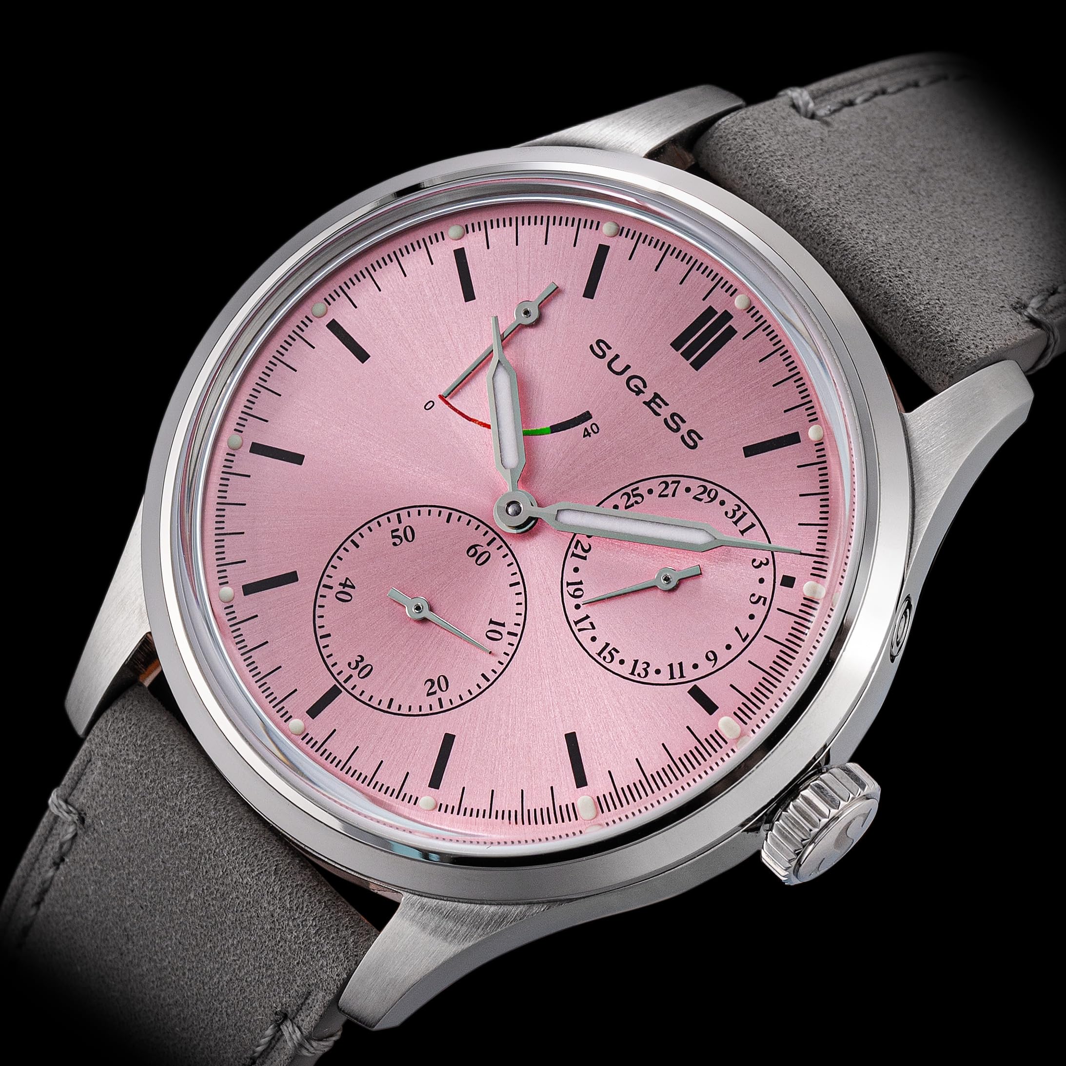 Sugess S458.SP.G Art Master Fashion automatische mechanische Herrenuhr aus gewölbtem Glas Möwe 1963