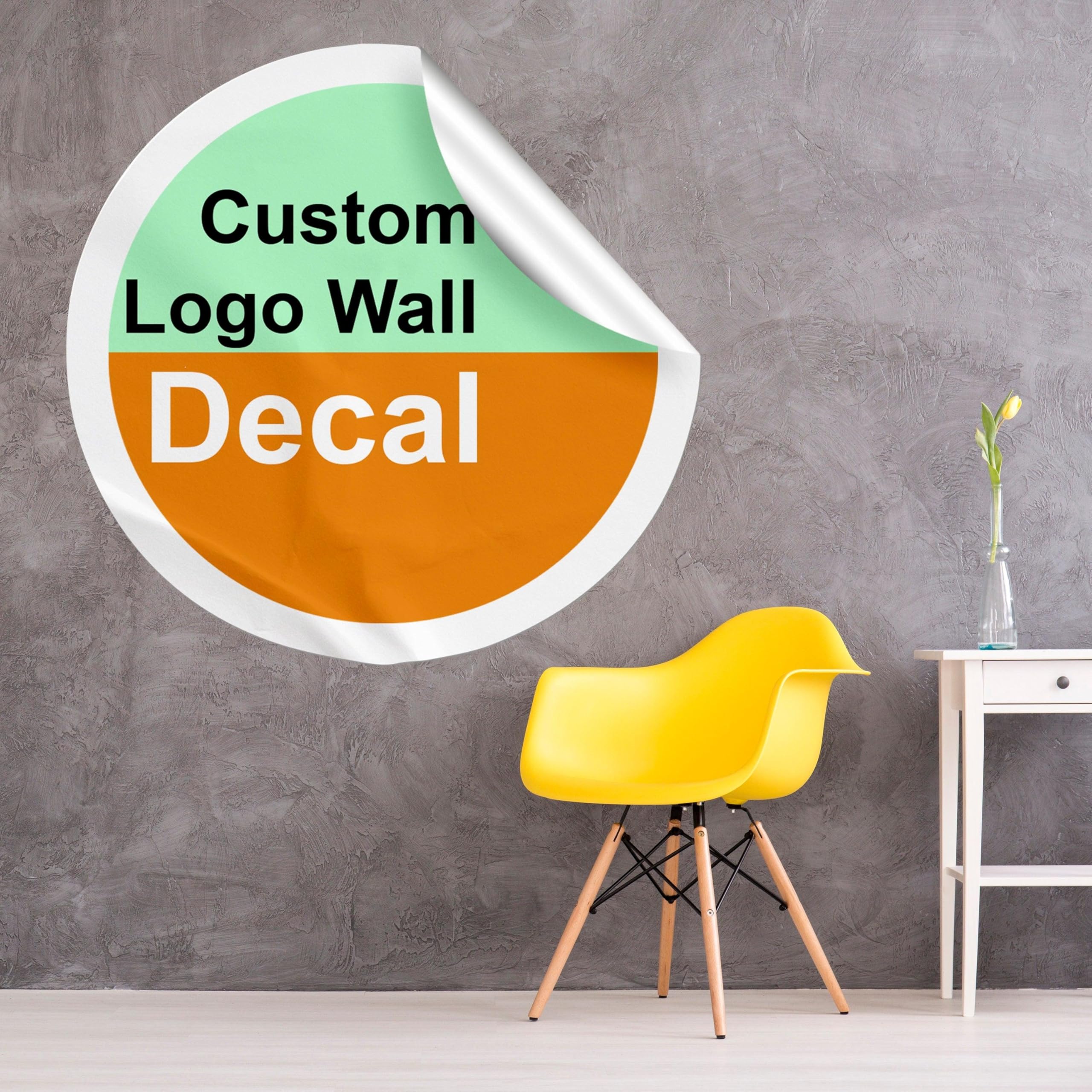 Adhesivo de pared de vinilo con logotipo de empresa: personaliza tu propio diseño de calcomanía de 79 x 79 pulgadas