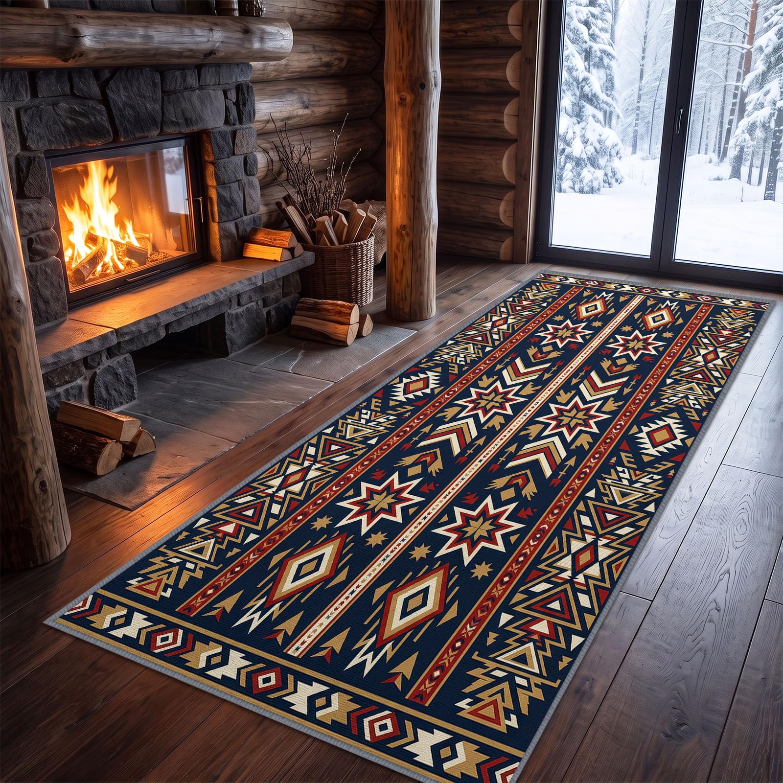 Etniczny dywan w stylu boho, bieżnik 50 x 140 cm, długi dywan do