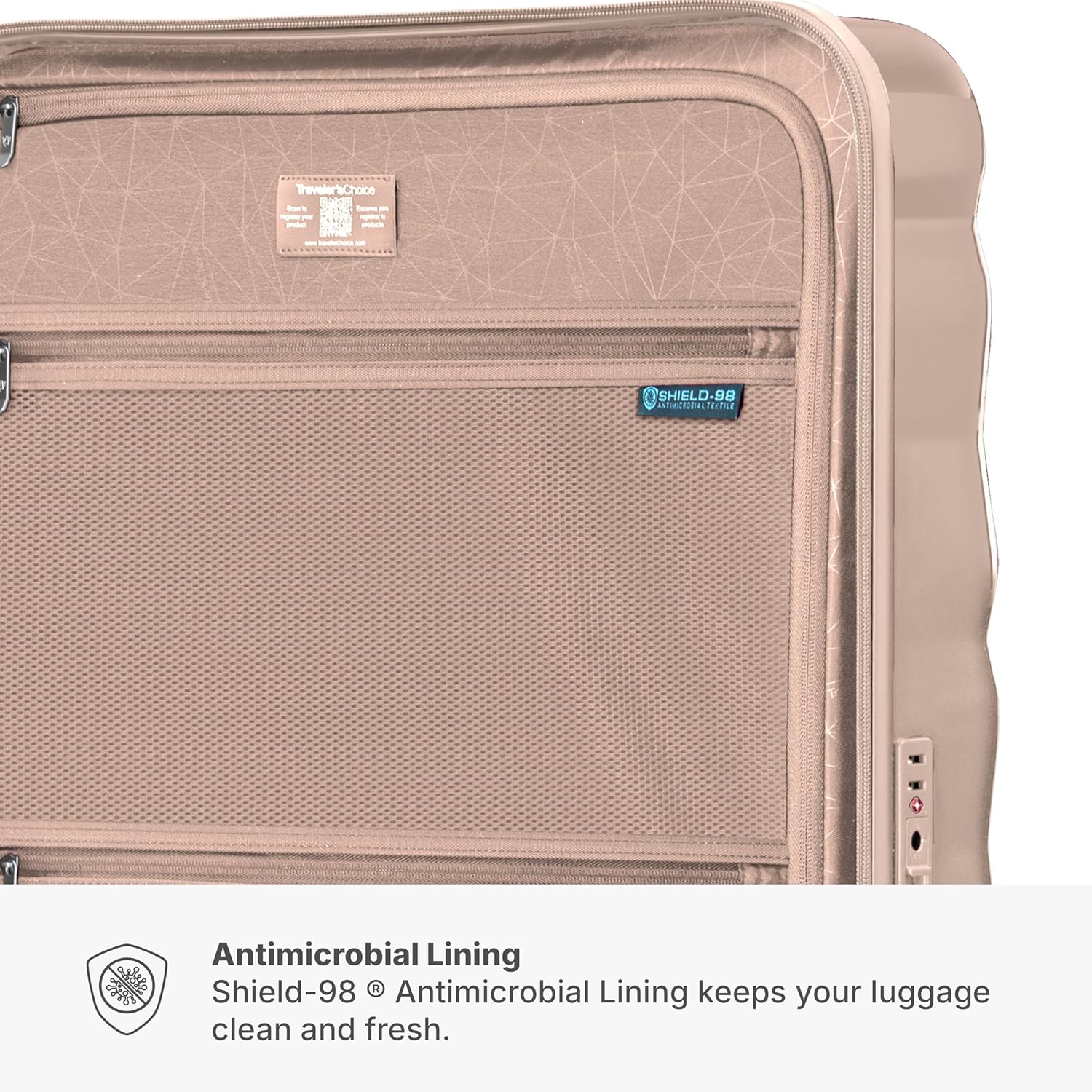 Traveler's Choice Edinburgh II Hardside Spinner Luggage, TSA Lock, Sand, 29" Large