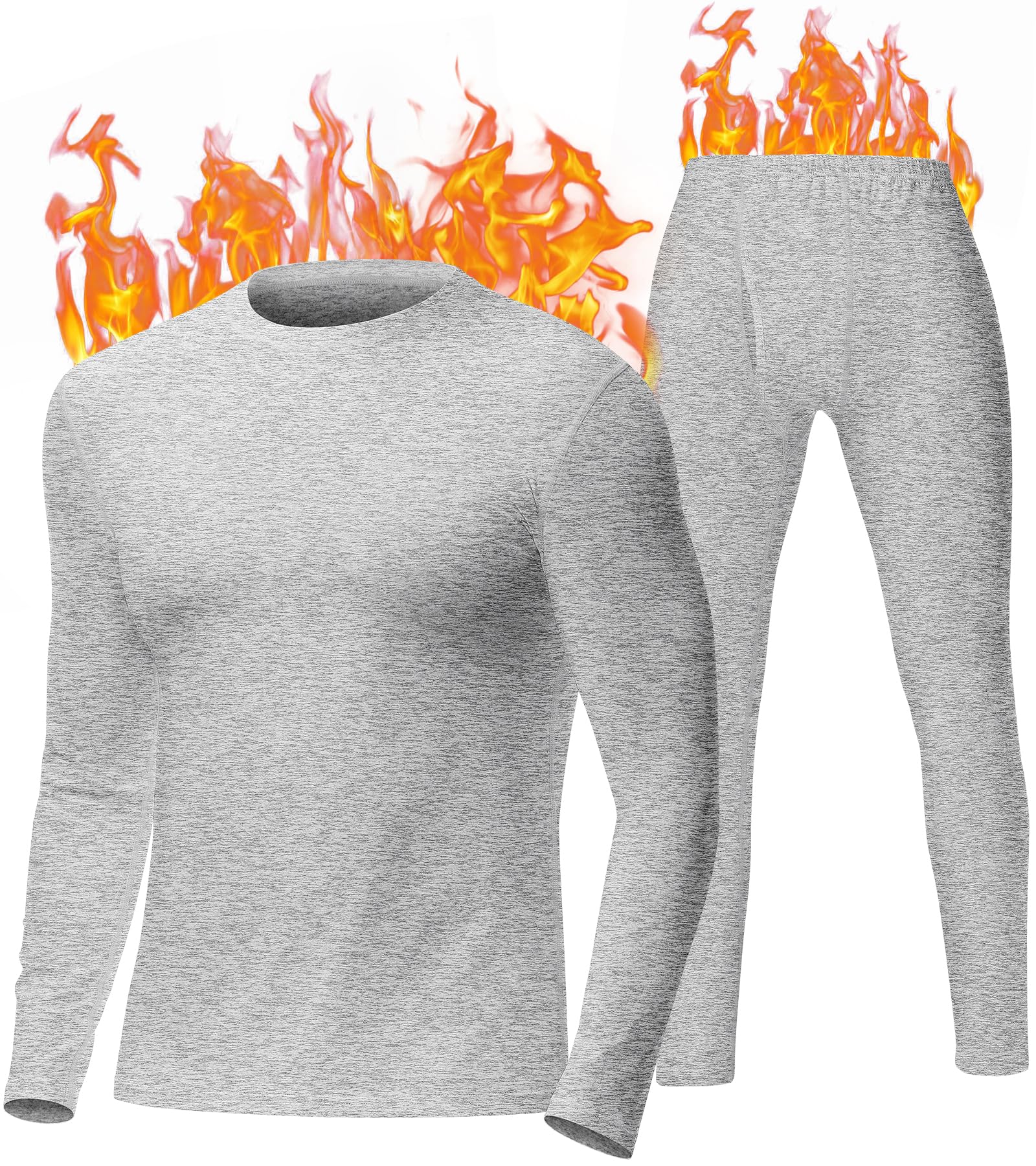 SIHOHAN Mens Thermal Underwear Set, Fleece-lined Thermal Bottoms for Men, Warm Base Layer for Home Leisure, Winter Activities, Skiing, Hiking, Running