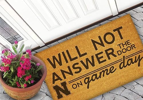 Miniatura 2 de KH Sports Fan Nebraska Cornhuskers Will Not Answer on Gameday Coir Doormat, 18 x 30 pulgadas, alfombra de exterior Cornhuskers; muestra tu espíritu
