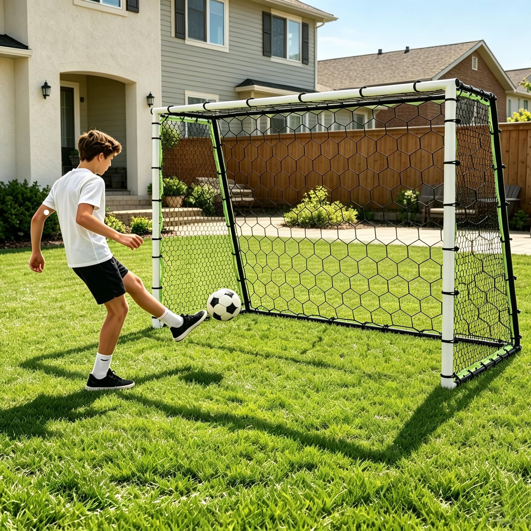 But de Foot 2 en 1 Rebond 213,5x153x110cm Multifonction extérieur