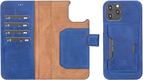 Miniatura 16 de Venito Funda tipo cartera para iPhone 15 con tarjetero y bloqueo RFID, funda de cuero para teléfono, funda desmontable de 6.1 pulgadas, Florencia