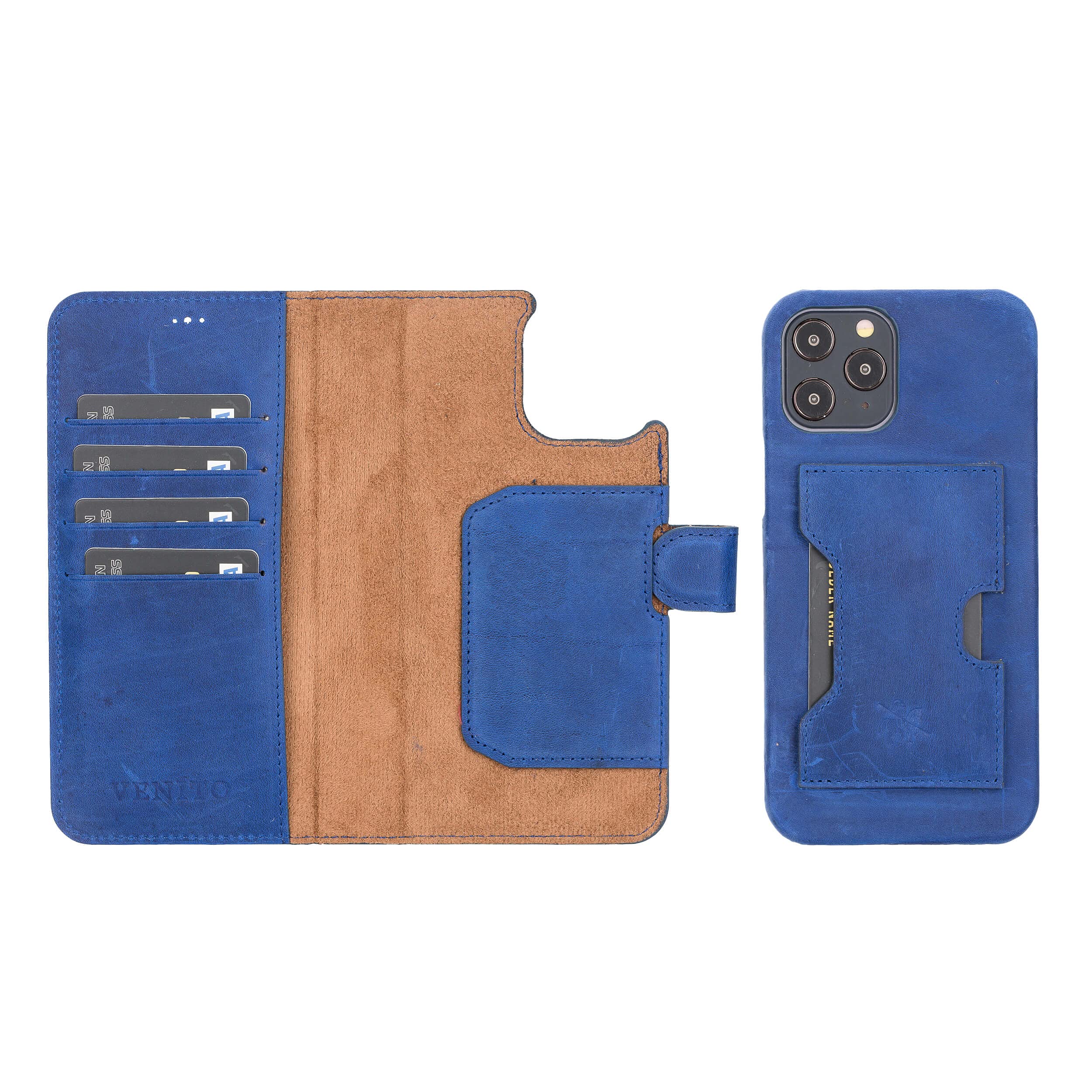 antique dark blue leather wallet phone case for iphone 13 pro max