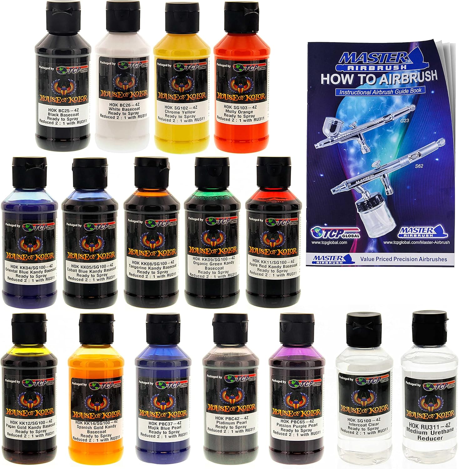 【House of Kolor】★正規品★House of Kolor 4oz 14色キットW / Kandy、グラフィック、メタリック、パールベースコート