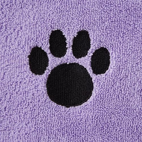 Miniatura 4 de Bone Dry Colección de batas para mascotas, bata de baño de microfibra absorbente bordada con cierre ajustable, para perros y gatos, talla XS, lavanda