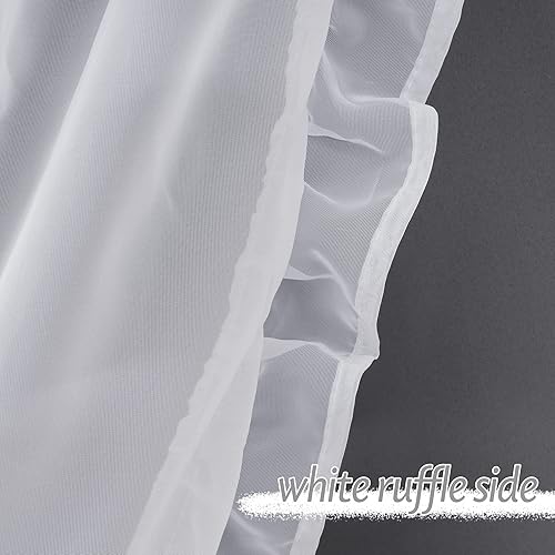 Vista 127 de PONY DANCE Cortinas decorativas para niñas, cortinas decorativas para niños, cortina de doble capa con volantes, superposición para oscurecer