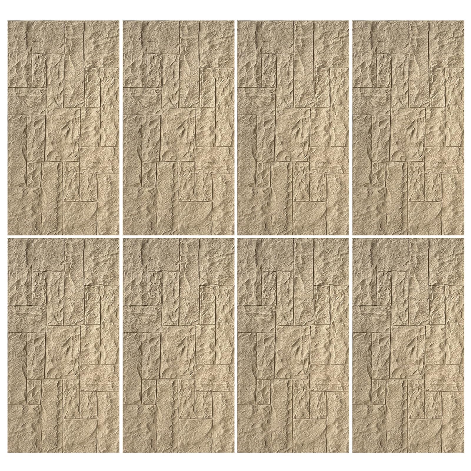 Pannelli Decorativi per Pareti Pannelli Murali in Pietra Artificiale 3D, Confezione da 8, Copre Una Superficie di 5,76 m²(Yellow)