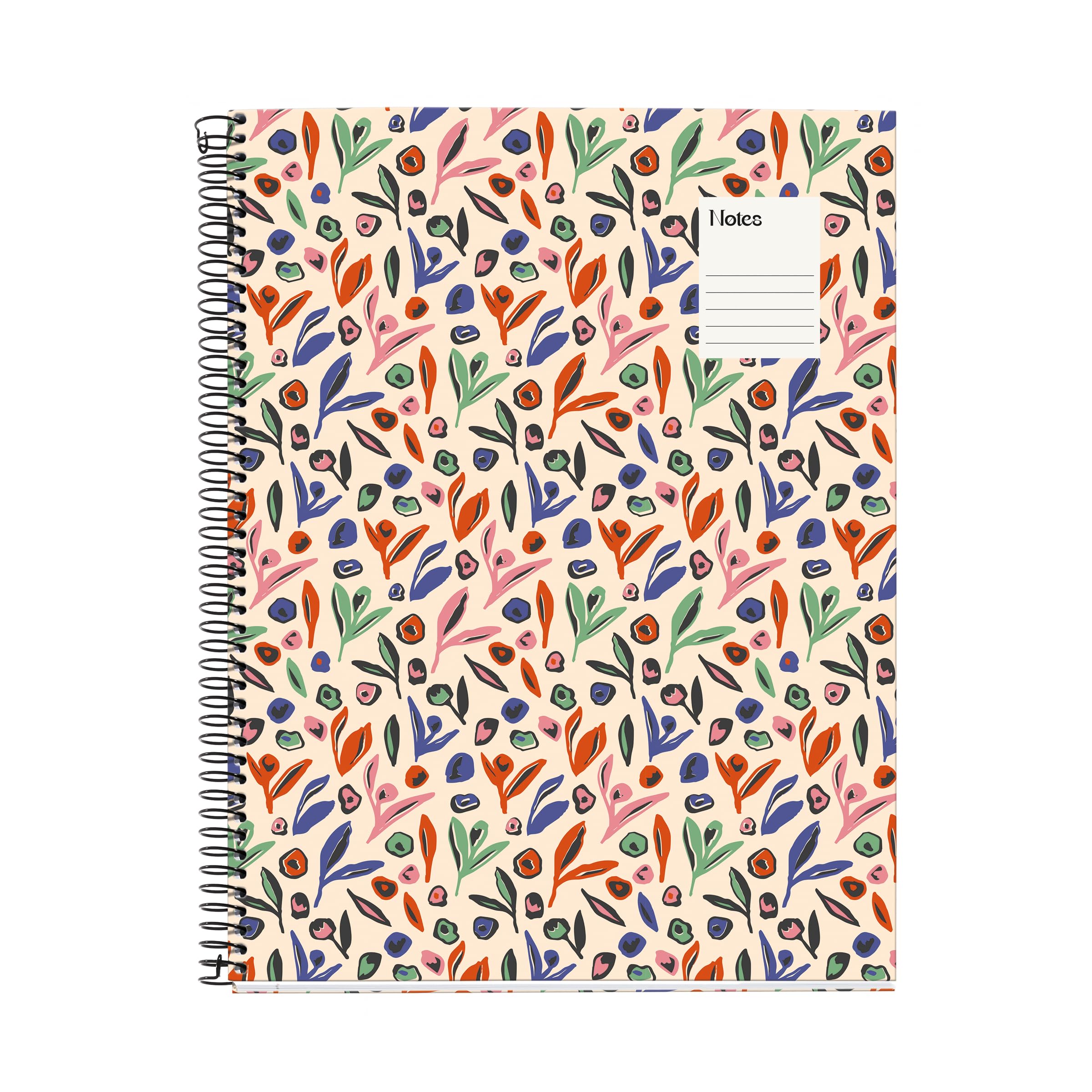 Miquelrius - Notebook A4 (210 x 297 mm), 100 squared sheets of 70 g/m², rigid cardboard cover, 4 colour bands, spiral, 4 holes, squared notebook, beautiful stationery, garden