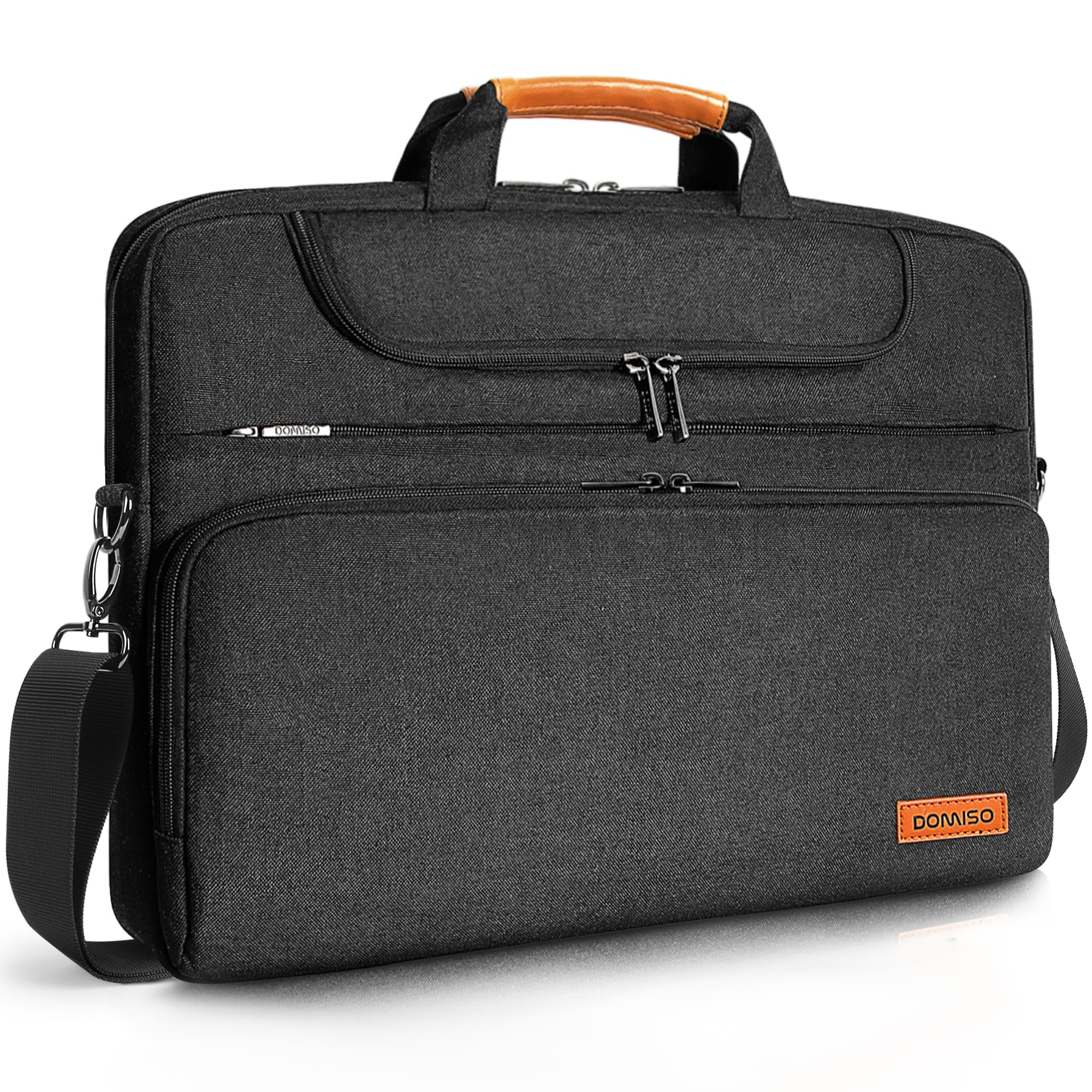 DOMISO 17 Pollici Impermeabile Borsa di Protezione Del Computer Portatile Borsa a Tracolla Asciugamano per 17-17.3" Notebook/Dell/Lenovo/Acer/HP/MSI/ASUS, Nero 2