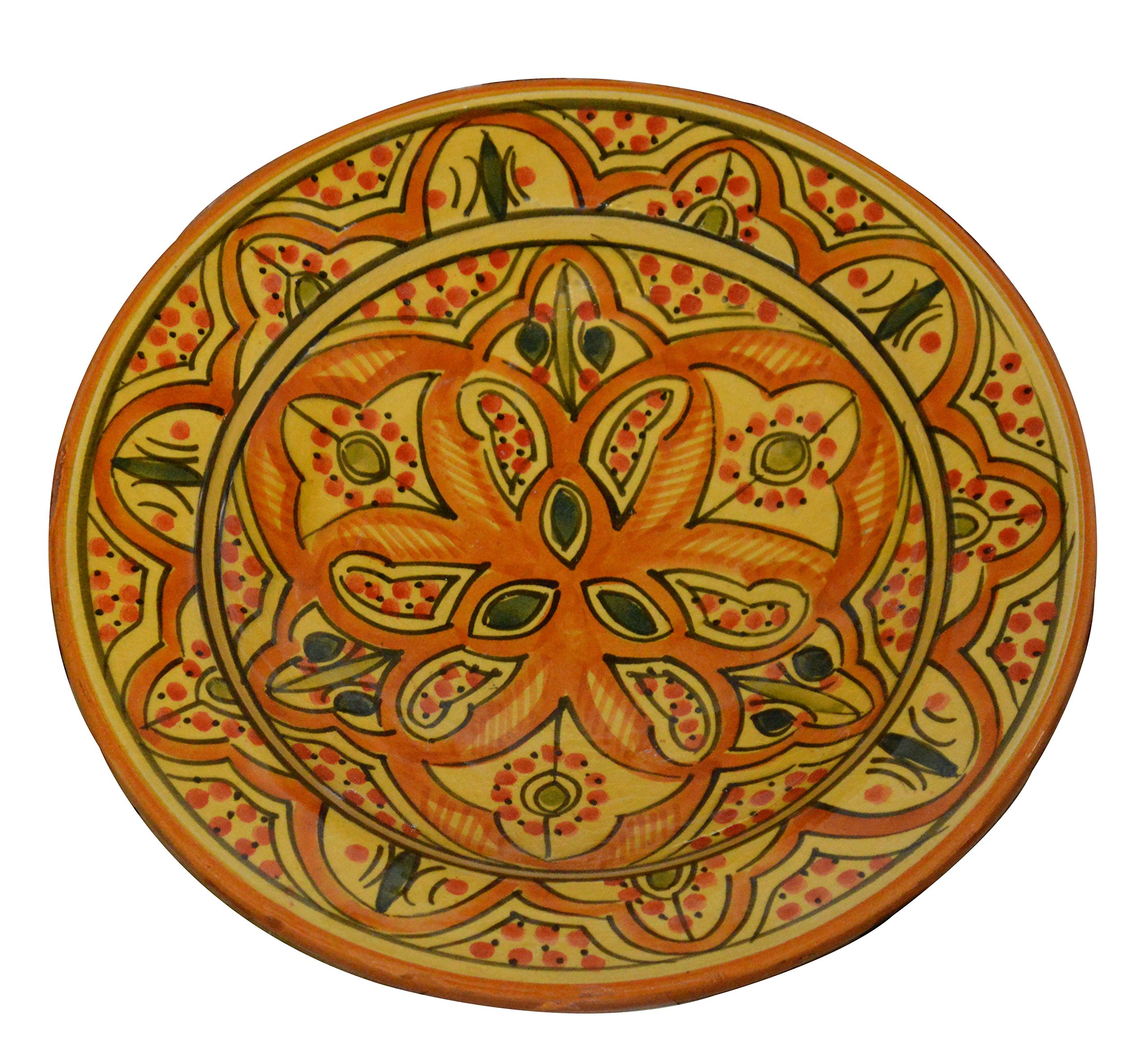 Ceramic Plates Moroccan Handmade Appetizer Tapas Serving Decorative 8 inches Round