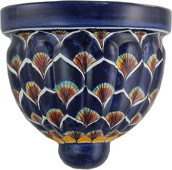 Mexican Talavera Wall Planter Handmade Hand Painted Pottery Planter Wall Hanging Sconce Planter # 35