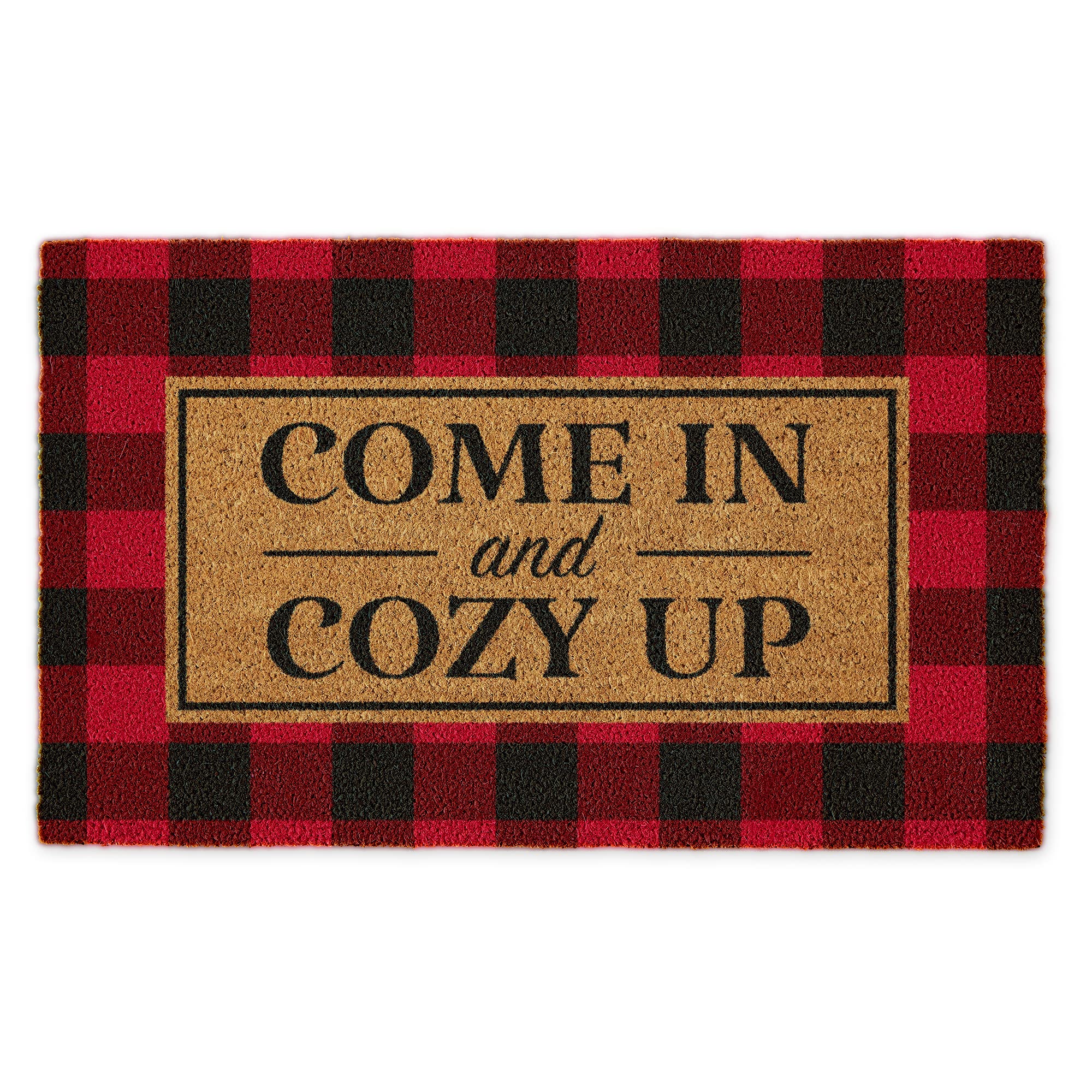DII Outdoor Christmas Door Mat Collection Decorative Holiday Doormat, Front Porch Décor, 17x29, Come in & Cozy Up