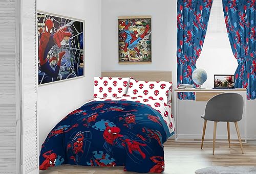 Miniatura 7 de Jay Franco, Marvel Spiderman Spidey Daze - Juego para habitación 6 piezas juego de cama tamaño twin y cortinas de microfibra supersuave resistente a