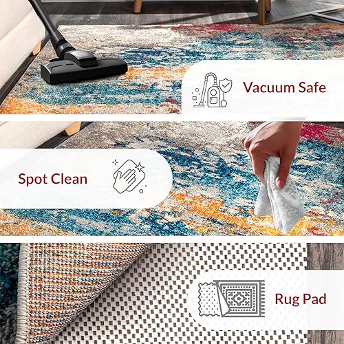 Miniatura 3 de nuLOOM Monet - Alfombra moderna de área, 5 pies 3 pulgadas x 7 pies 7 pulgadas, multicolor