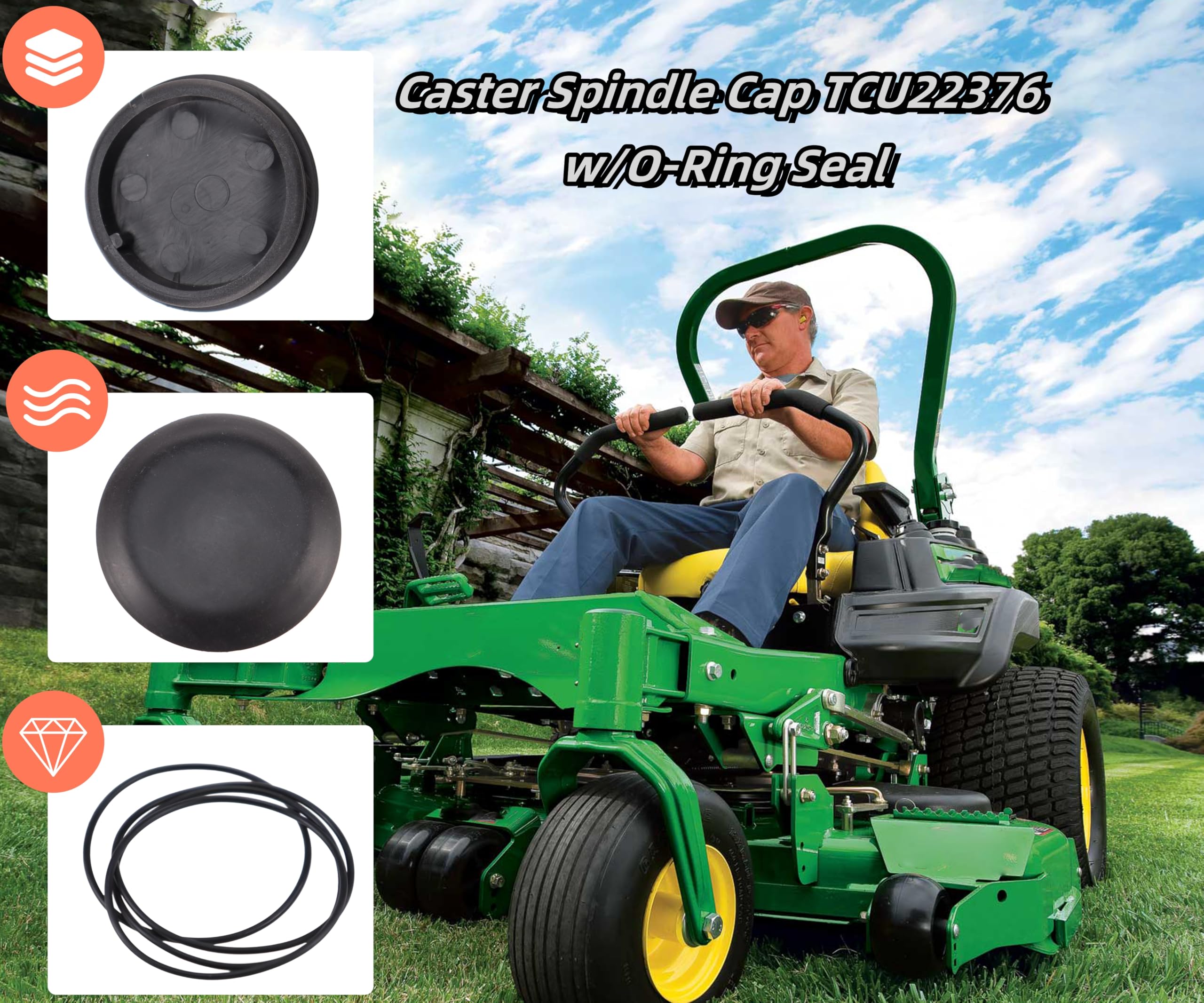 Amazon.com: ZFZMZ Replacement Caster Spindle Cap TCU22376 w/O-Ring