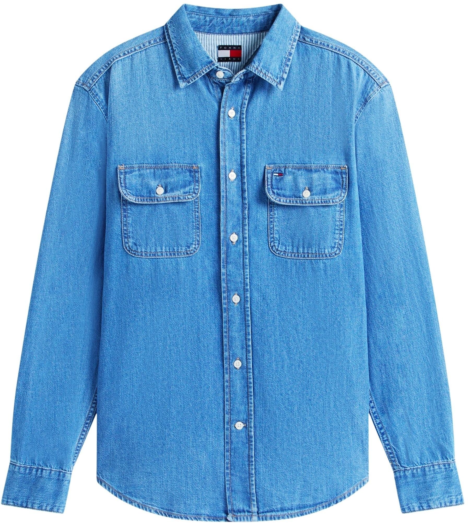 Tommy Jeans Relaxed Denim Shirt Ext Bj8037 Dm0dm23028 Camisa L/S Hombre (Pack de 1)