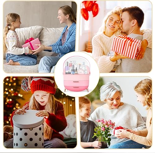 Miniatura 7 de Ptesly Organizador de maquillaje para niñas adolescentes, organizador de cuidado de la piel, cajones de almacenamiento de joyas, almacenamiento y