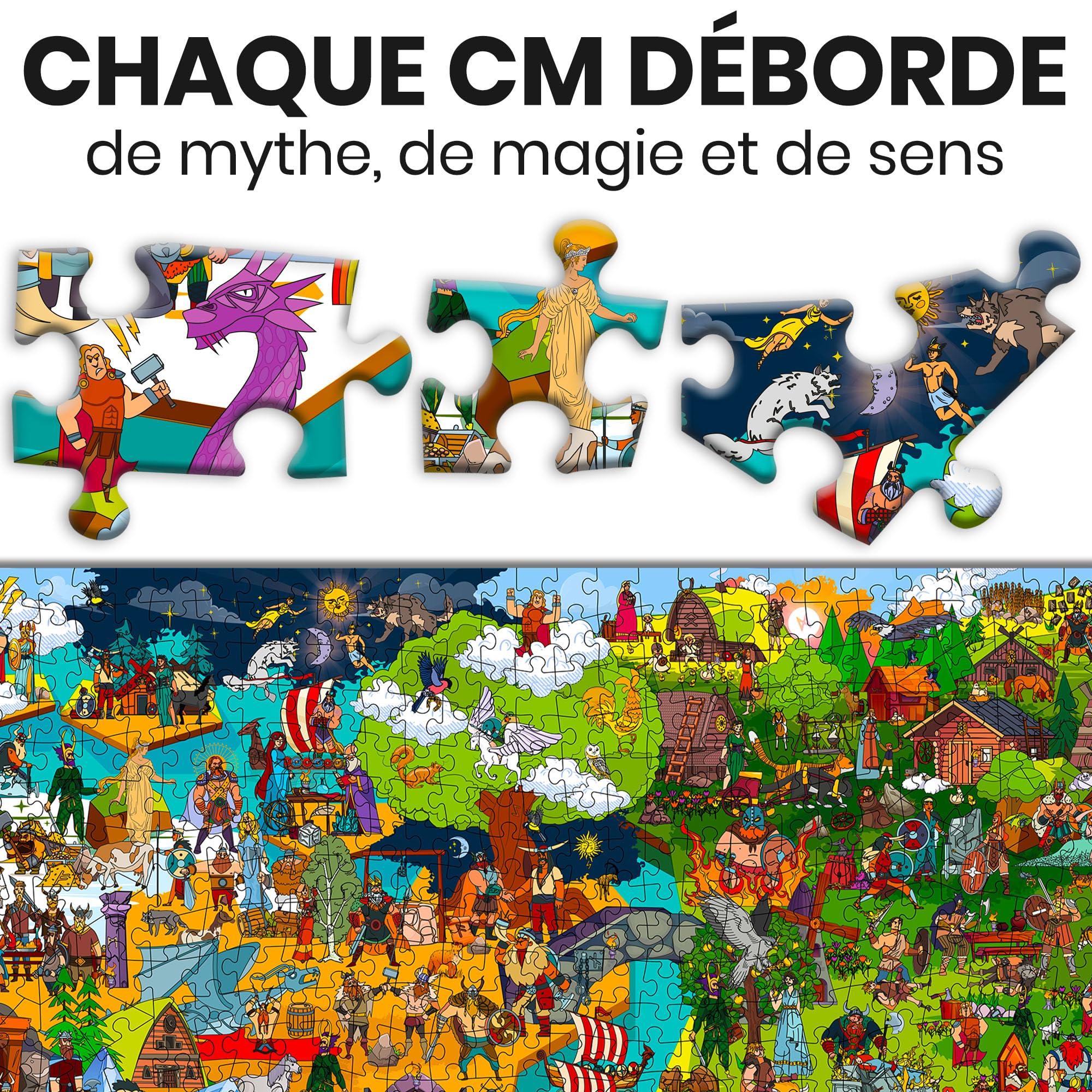 Puzzle pour Adultes - Puzzle 1000 Pieces Adulte | Dieux Nordiques, Grecs, Égyptiens - Lot de 3 Puzzles Pour Adultes de 1000 Pièces – Secrets Cachés et Histoire Audio Amusants