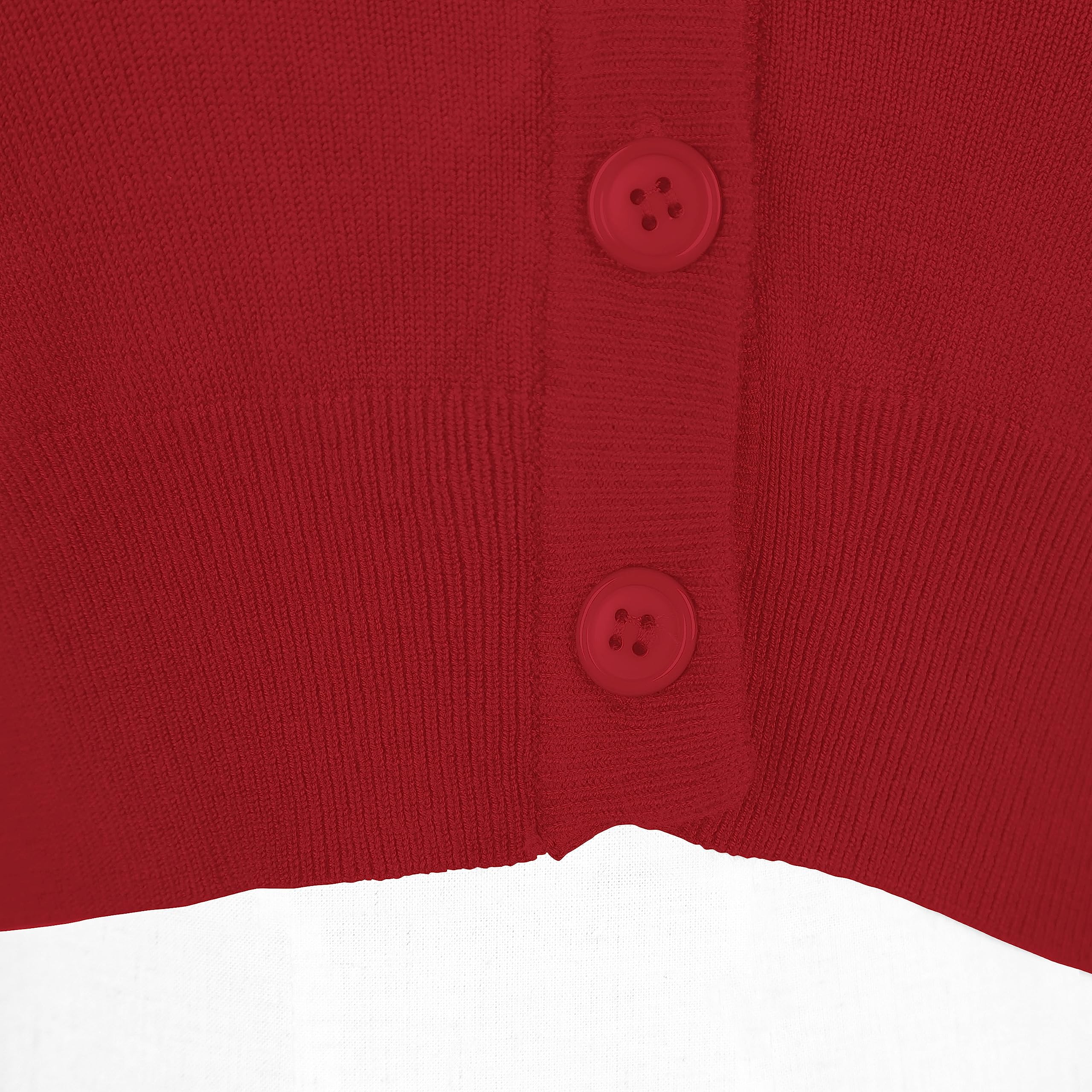 Urban GoCo Mujeres Chaqueta Corta Punto de Manga 3/4 Rebecas Escote en V Bolero Cárdigan