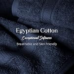 Ensemble de serviettes de bain égyptiennes Superior 6 pièces, bleu marine | Serviettes de luxe à séchage rapide et douces, essentiels de bain, bain d'invité, spa, 2 serviettes de bain, 2 serviettes à main, 2 serviettes de visage, serviettes Madeline