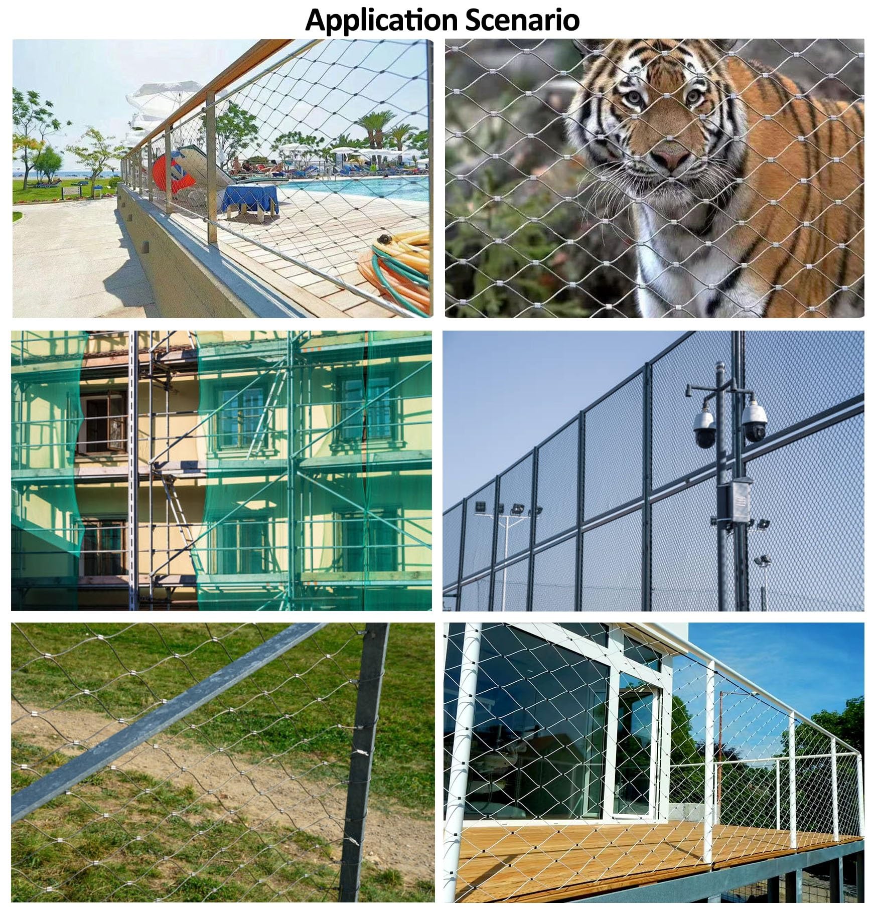 Edelstahl Katzennetz für Balkon Drahtverstärkt, Edelstahl Gitter für Maschendrahtzaun, Gartenzaun, Maschendraht, Garden Fence, Weidezaun, Geflügelnetz, Katzennetz Balkon, Masche 5cm ( Größe : H 2M x L