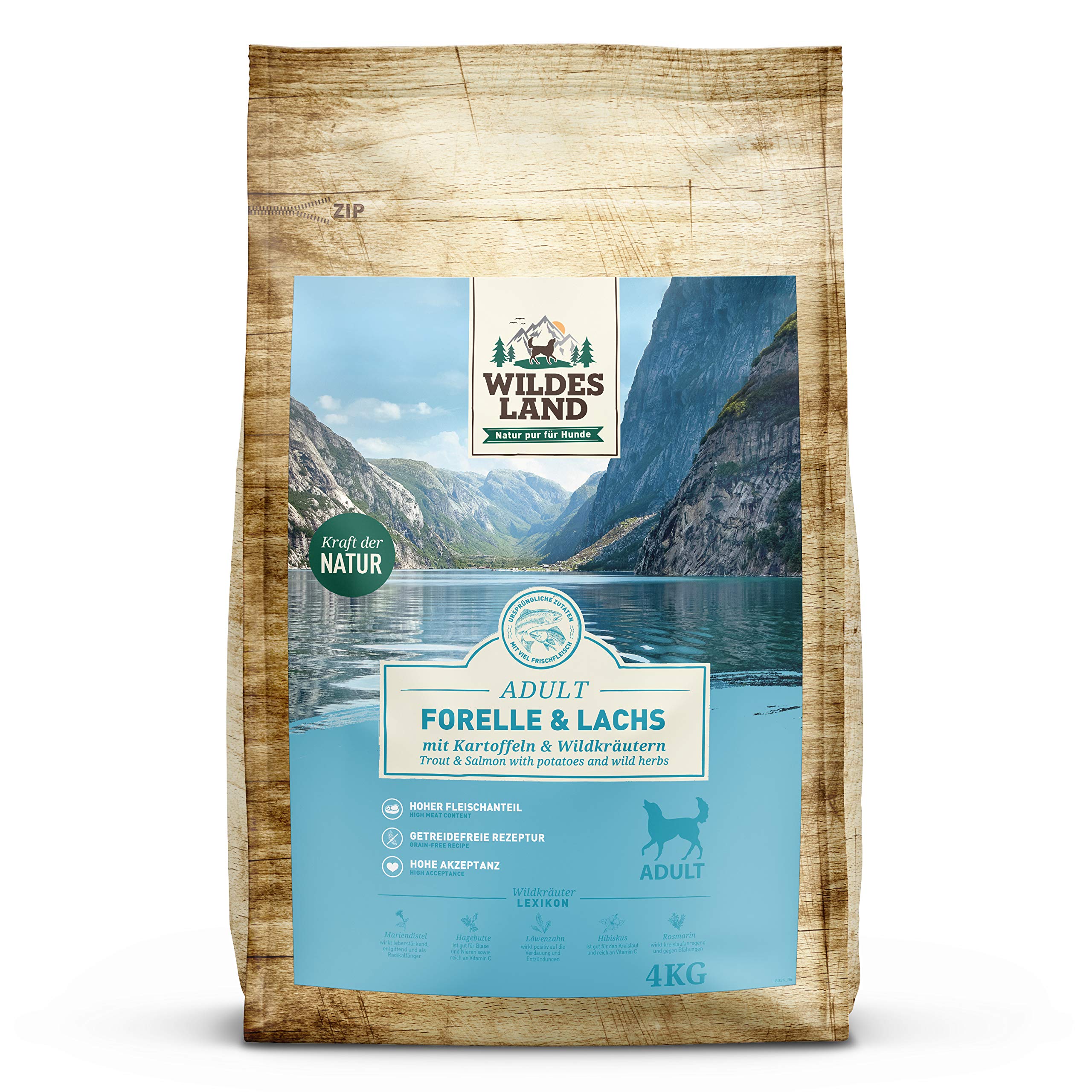 Wildes Land Comida Seca Perro Sabor Trucha y salmón 4 Kg