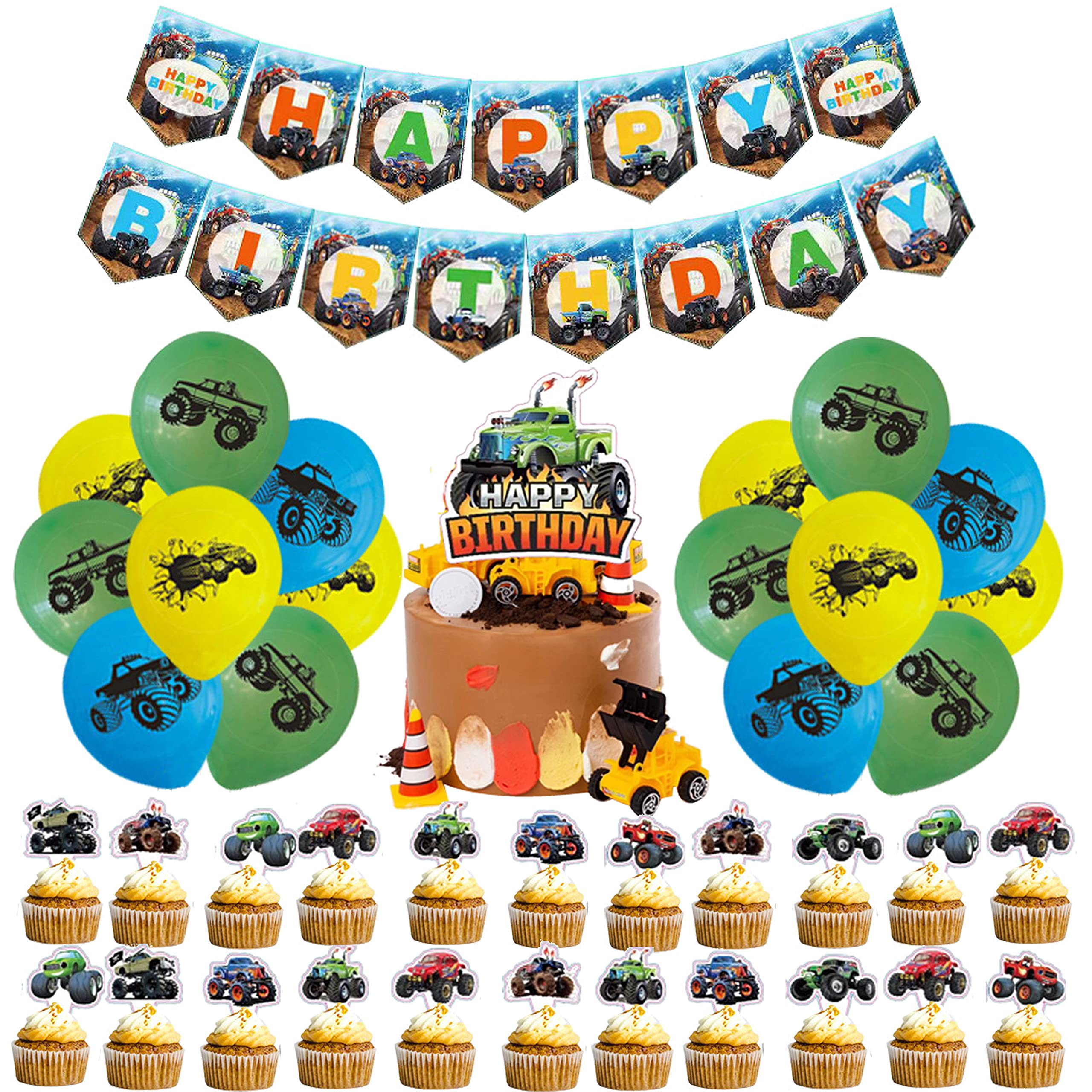 Buy Monster Truck Birthday Decorations Balloons Happy Birthday Banner buy-monster-truck-birthday-decorations-balloons-happy-birthday-banner