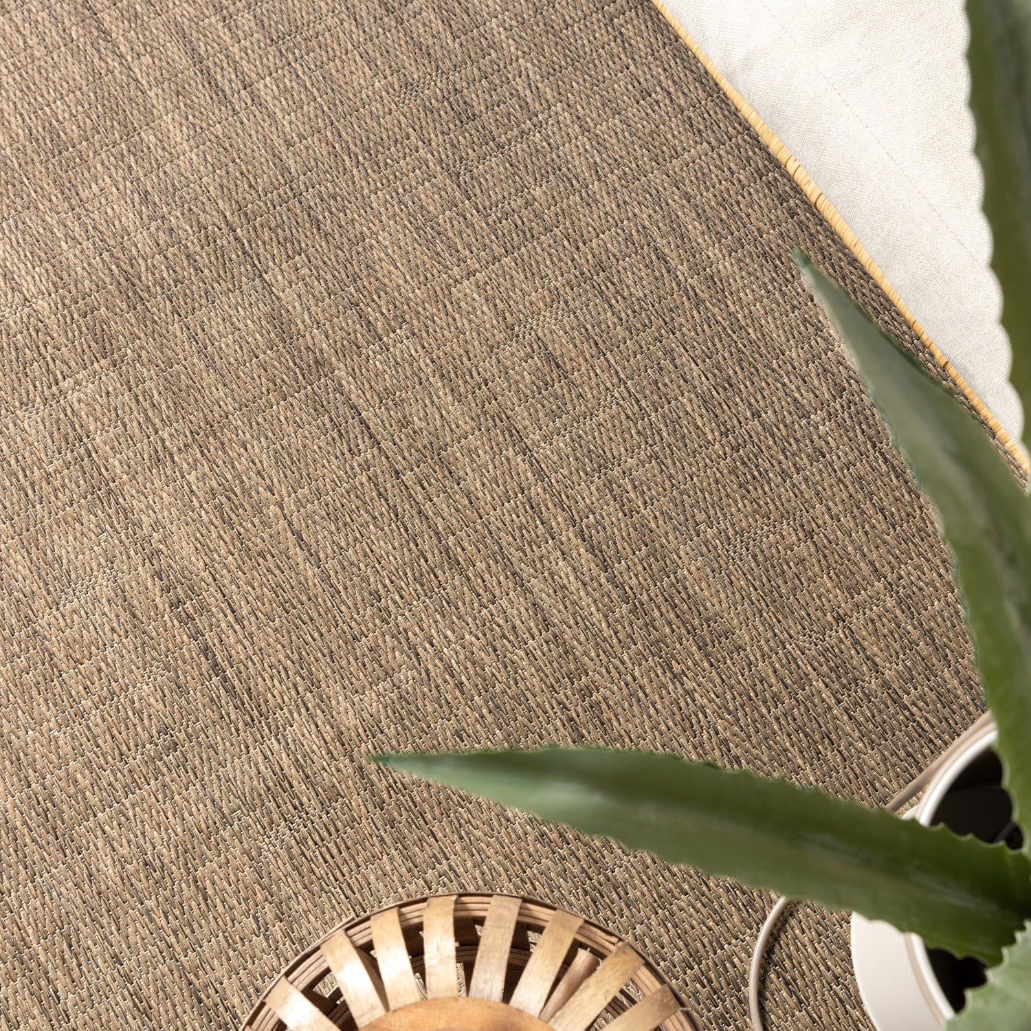 FRAAI | Home & Living Tapis d'extérieur - Malta Melange Naturel - 80x150 cm - Tapis Exterieur Resistant Pluie - Rectangulaire - Terrasse, Jardin, Balcon