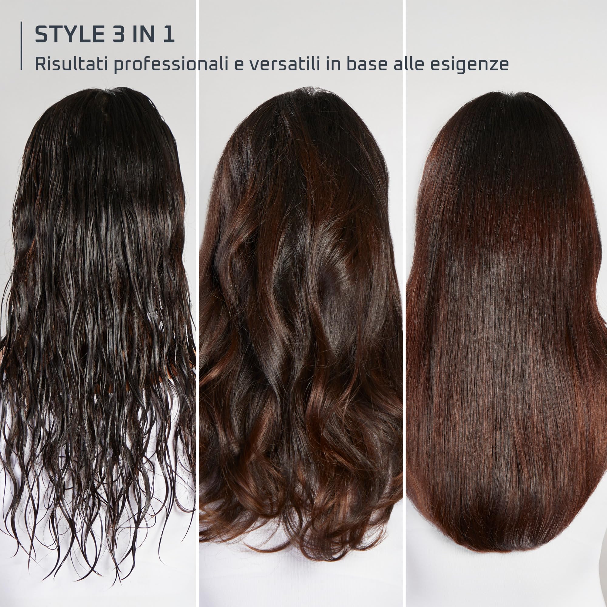Rowenta Air Brush 3D, Spazzola ad Aria Calda, Styling 3-in-1 Versatile e Alte Prestazioni per Capelli Lisci, Voluminosi o Naturali, Risultati Facili e Sicuri, UB9720