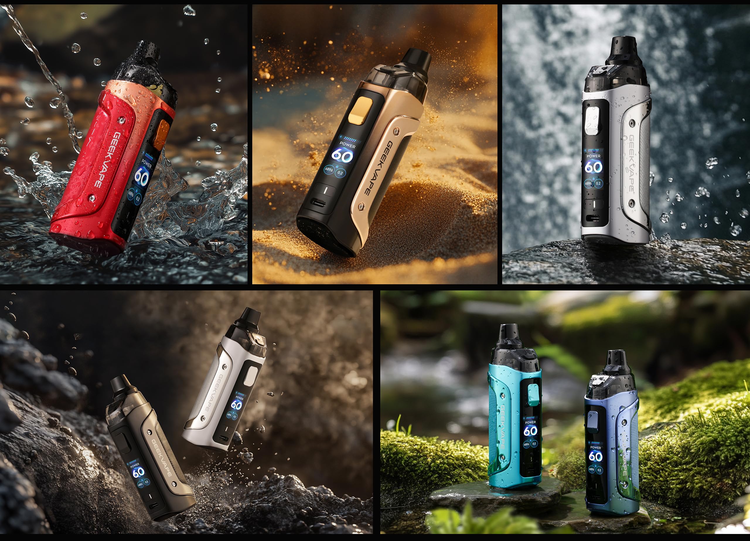 GEEKVAPE Aegis Boost 3 Kit 60W | Aegis Boost III 3 Mod 3000mAh Batterie + 5ML GEEKVAPE B60 Aegis Boost 2 Cartouche Fit B Coil | Sans nicotine