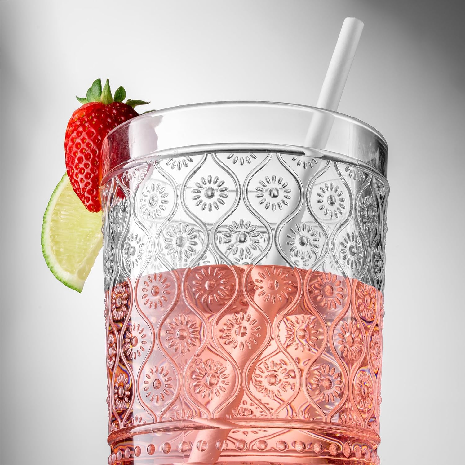 Godinger Drinking Glasses, Acrylic Drinking Kitchen, Cocktail Glasses, Elegant Plastic Cups, Whiskey, Water, 6 Tall Glass Cups & 6 Short Glasses - Set of 12