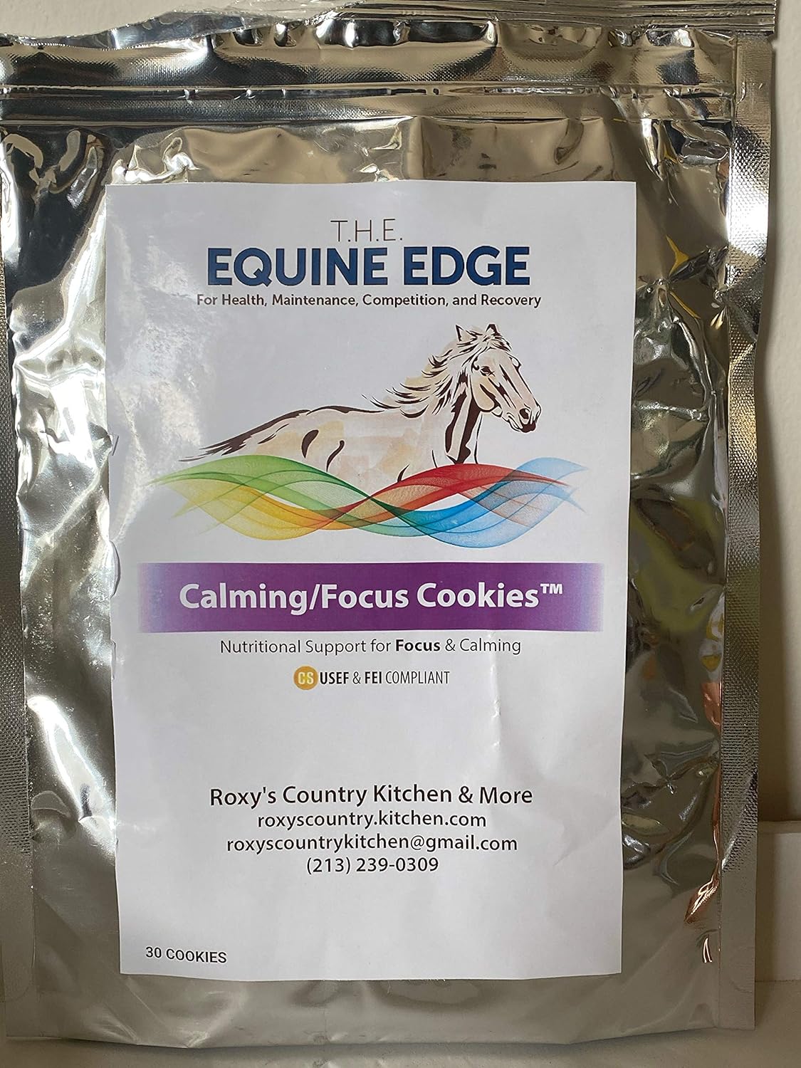 Calming/Focus Cookies Natural Horse Supplements for Calming & Focus, 30 Cookies
