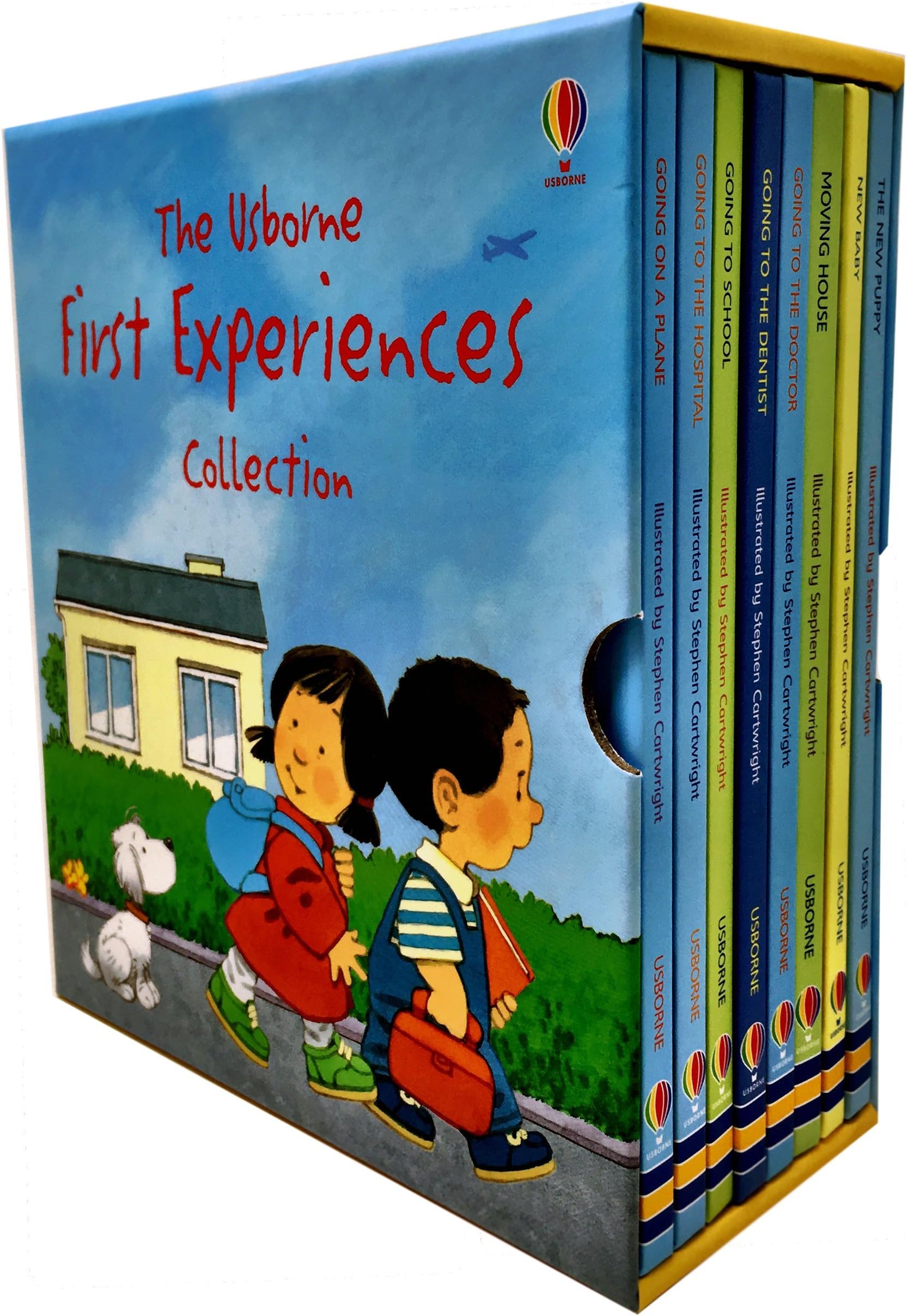 Usborne First Experiences Collection 8 Books Box Set By Anne Civardi (Going on a Plane, Going to the Hospital, Going to School, Going to the Dentist, Going to the Doctor, Moving House, The New Baby, T Hardcover – January 1, 2018
