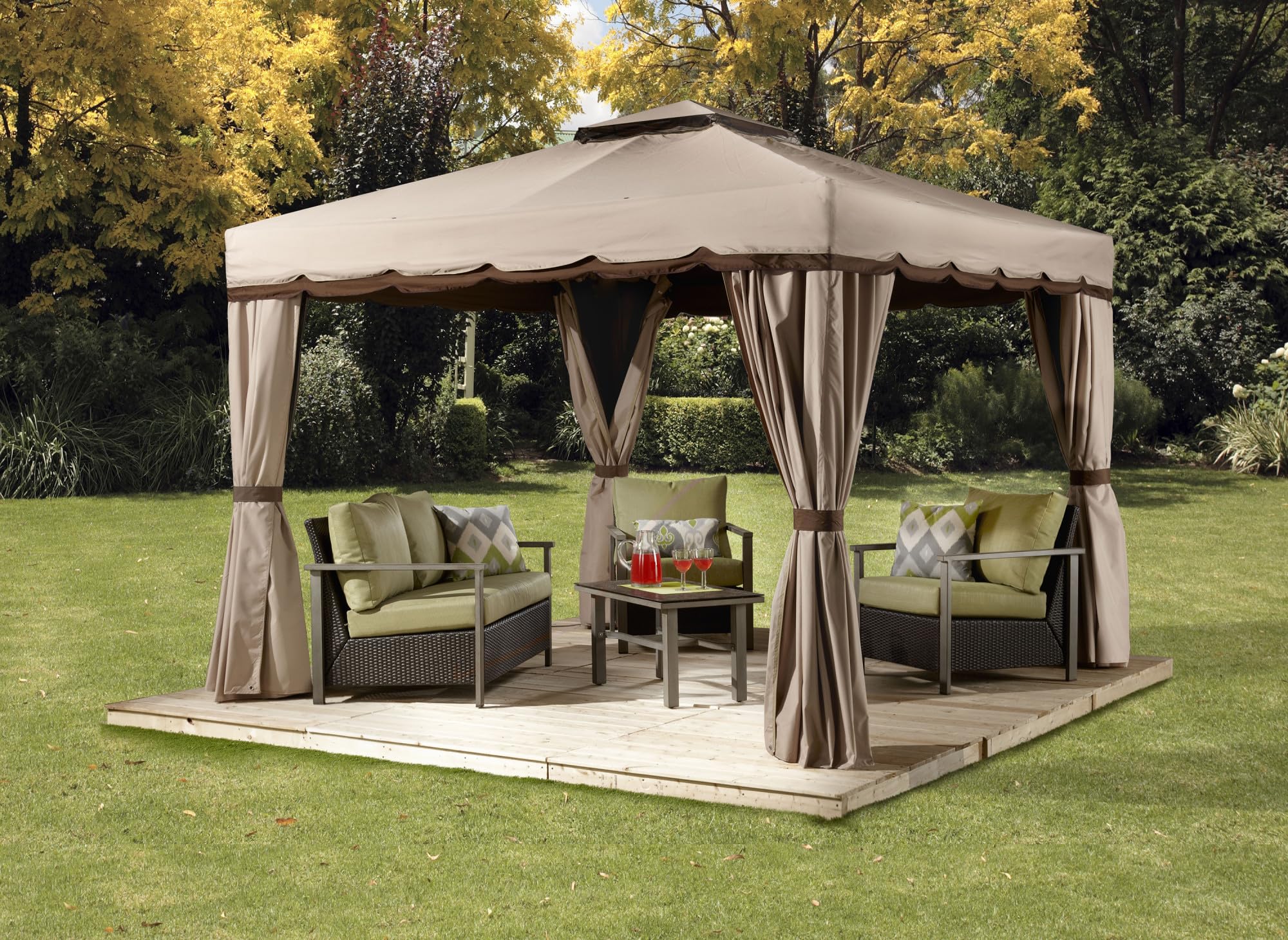 Sojag Roma Gazebo secured in an outdoor setting