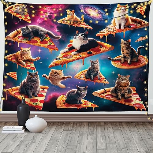 Miniatura 148 de Ambesonne Tapiz de fantasía, paisaje de fantasía con reloj, rayos de cielo de ensueño desde el techo, arte ficticio, colgante de pared ancho para