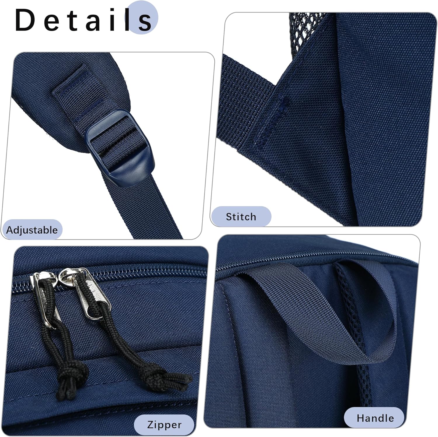 abshoo 29L Backpack for School College Bookbag Middle High School Backpacks Casual Daypack Travel Backpack (Navy) - Image 5