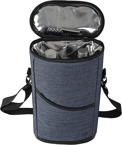 Miniatura 8 de ALLCAMP - Bolsa de vino para 2 botellas, bolsa de lona acolchada portátil aislada para viajes, restaurante BYOB, cata de vinos, fiesta, gran regalo