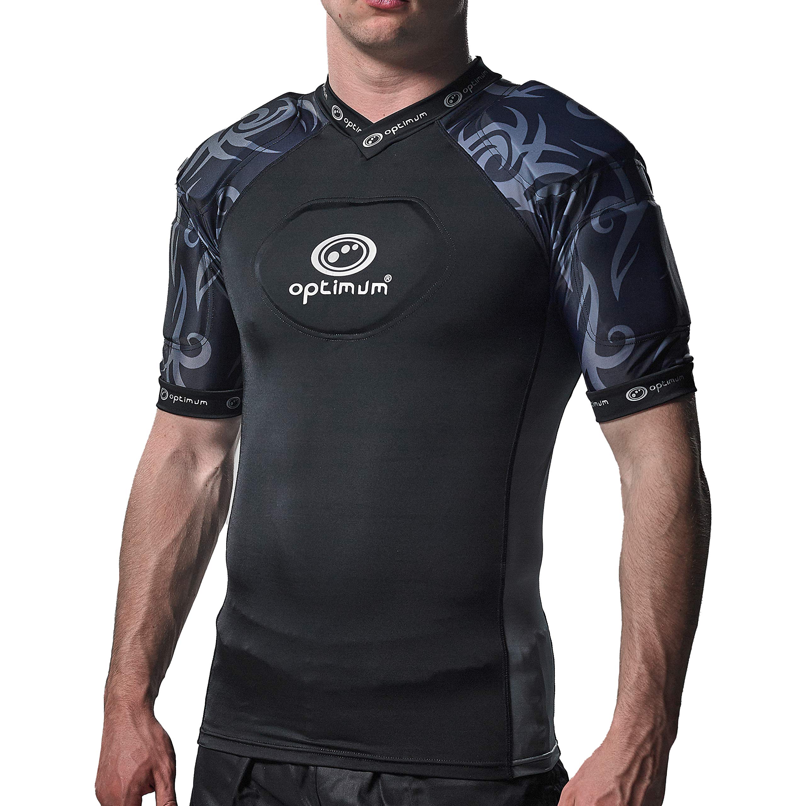 Optimum Men's Razor Protective Top Shoulder Pads, Black/Silver, Large - Image 3