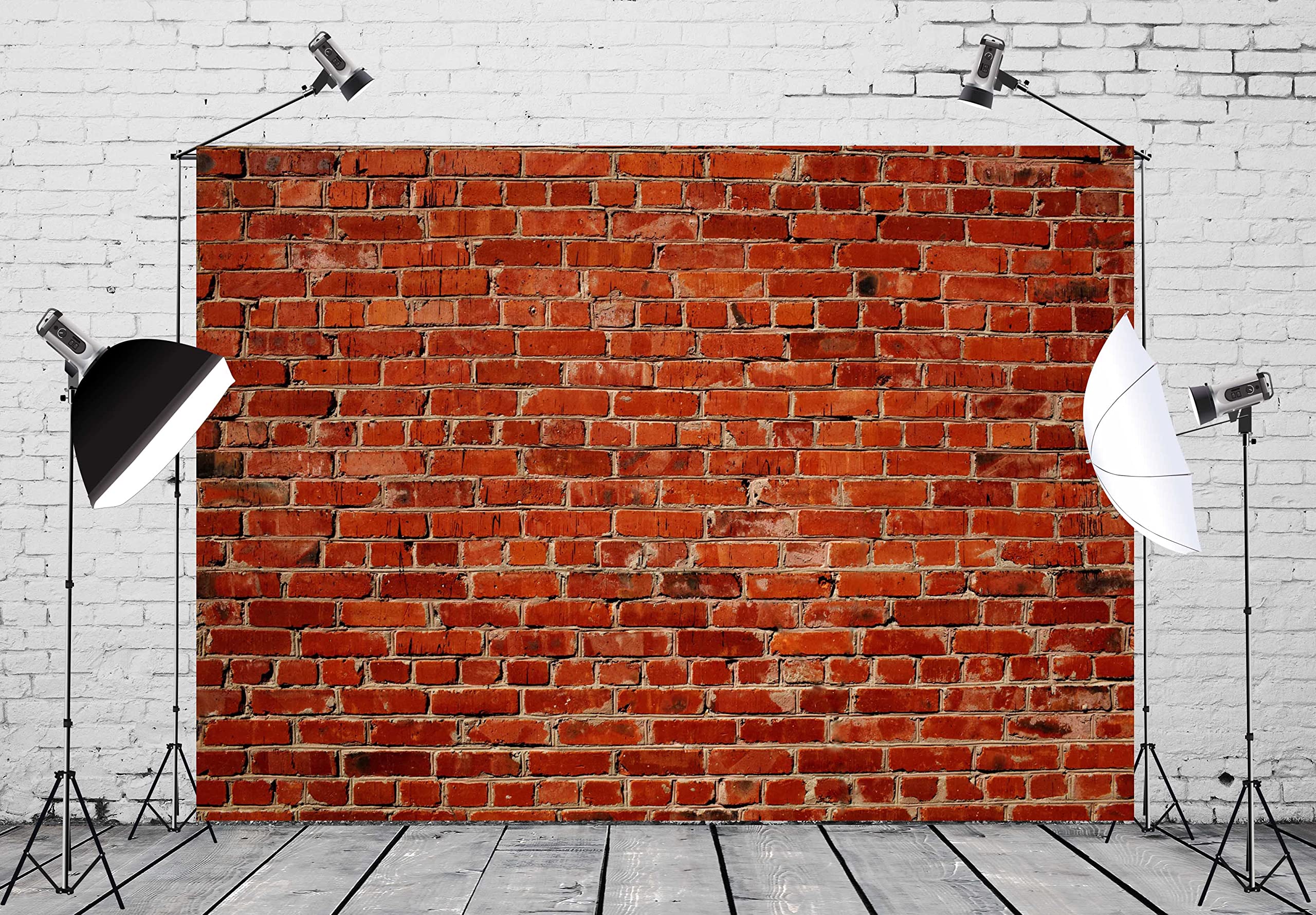 Loccor Toile De Fond Murale En Brique Rouge 2,1 X 1,5 M - Décoration Murale