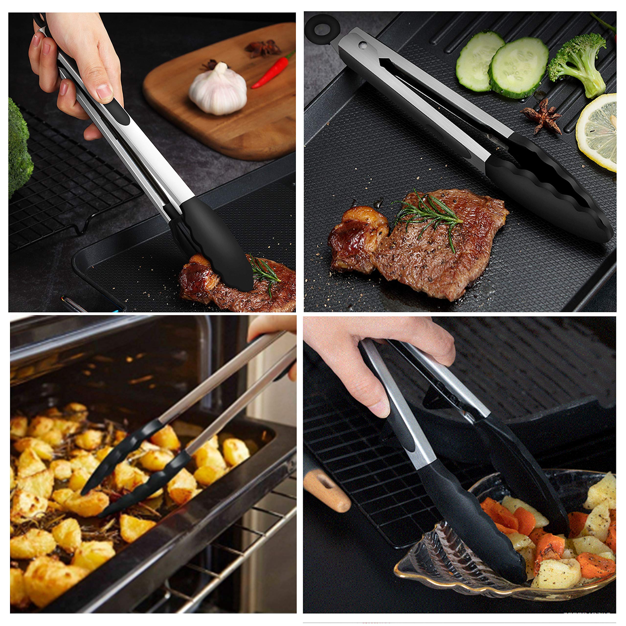 Pinze Per Alimenti In Silicone Da 9 Pollici Griglia In Acciaio - Foto 9