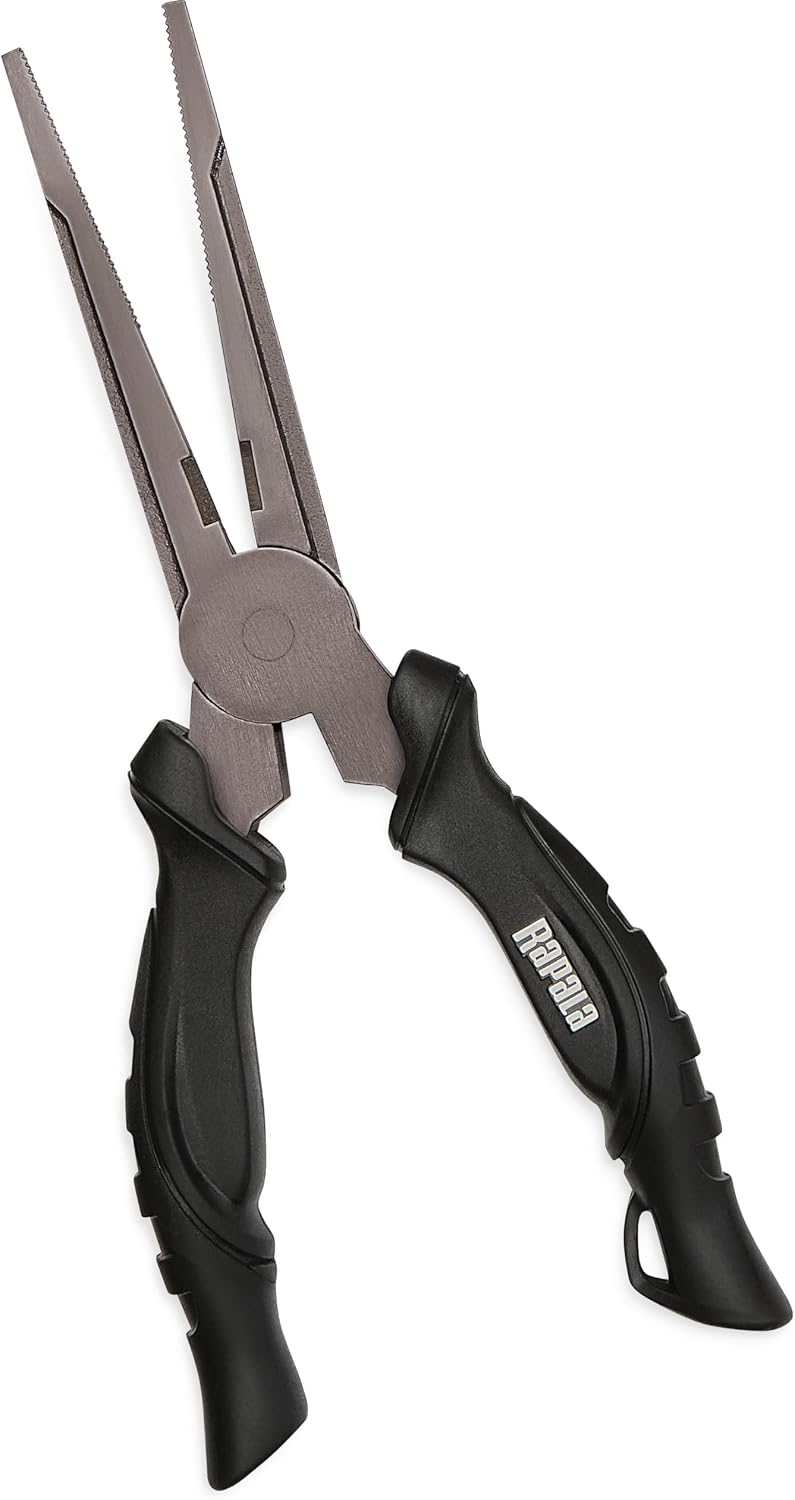 Rapala Super Stainless Steel Pliers 8 Inch Fishing Pliers for Split Rings Hook Removal Crimping and Saltwater Use